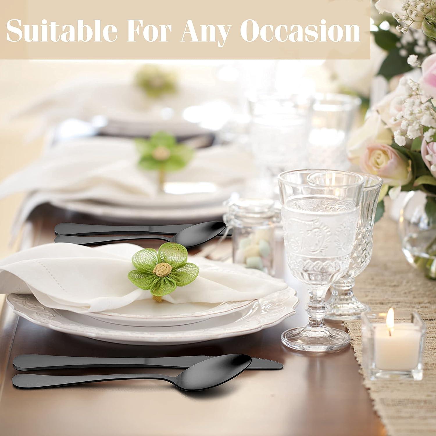 image20Piece Black Silverware Set with Tray Efar Stainless Steel Flatware Cutlery Set Service for 4 Eating Utensils Tableware with Plastic Organizer for Home Kitchen Matte Finished amp Dishwasher safe