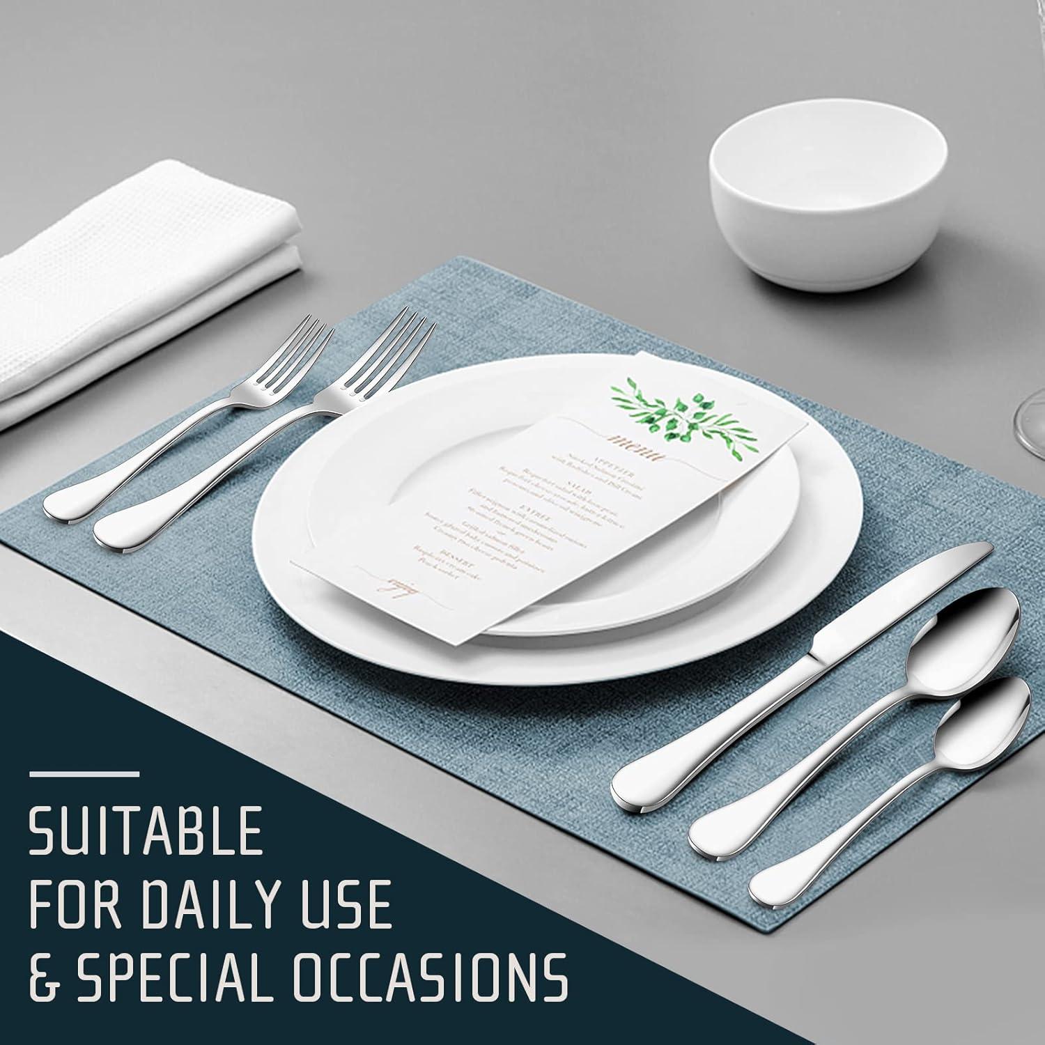 image40Piece Silverware Set for 8 Efar 1810 Stainless Steel Flatware Cutlery Metal Eating Utensil Tableware Forks and Spoon Sets for Restaurant Wedding Simple Fancy Style amp Dishwasher Safe60