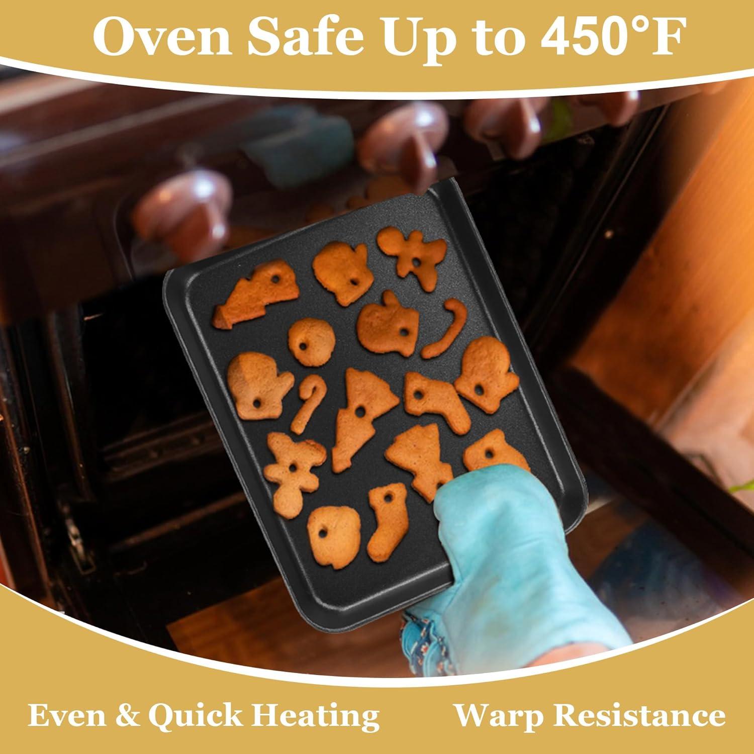 imageEfar 123x95x1 Inch Cookie Sheet for Baking Nonstick Metal Oven Tray Pan for Cookies Jellyroll Cake Nontoxic Rectangle Carbon Steel Baking Pan for Toaster Oven Warp Resistant amp Easy Clean1