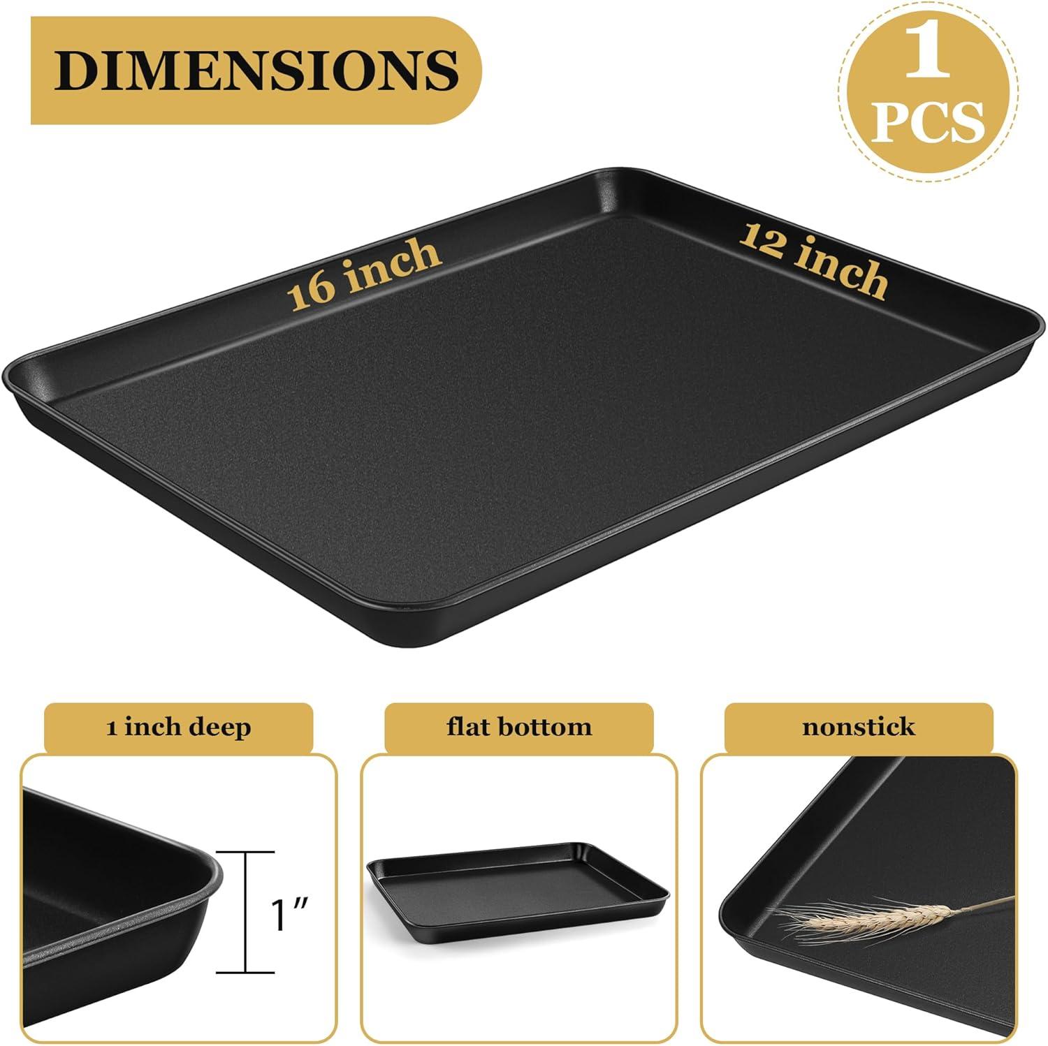 imageEfar 123x95x1 Inch Cookie Sheet for Baking Nonstick Metal Oven Tray Pan for Cookies Jellyroll Cake Nontoxic Rectangle Carbon Steel Baking Pan for Toaster Oven Warp Resistant amp Easy Clean1