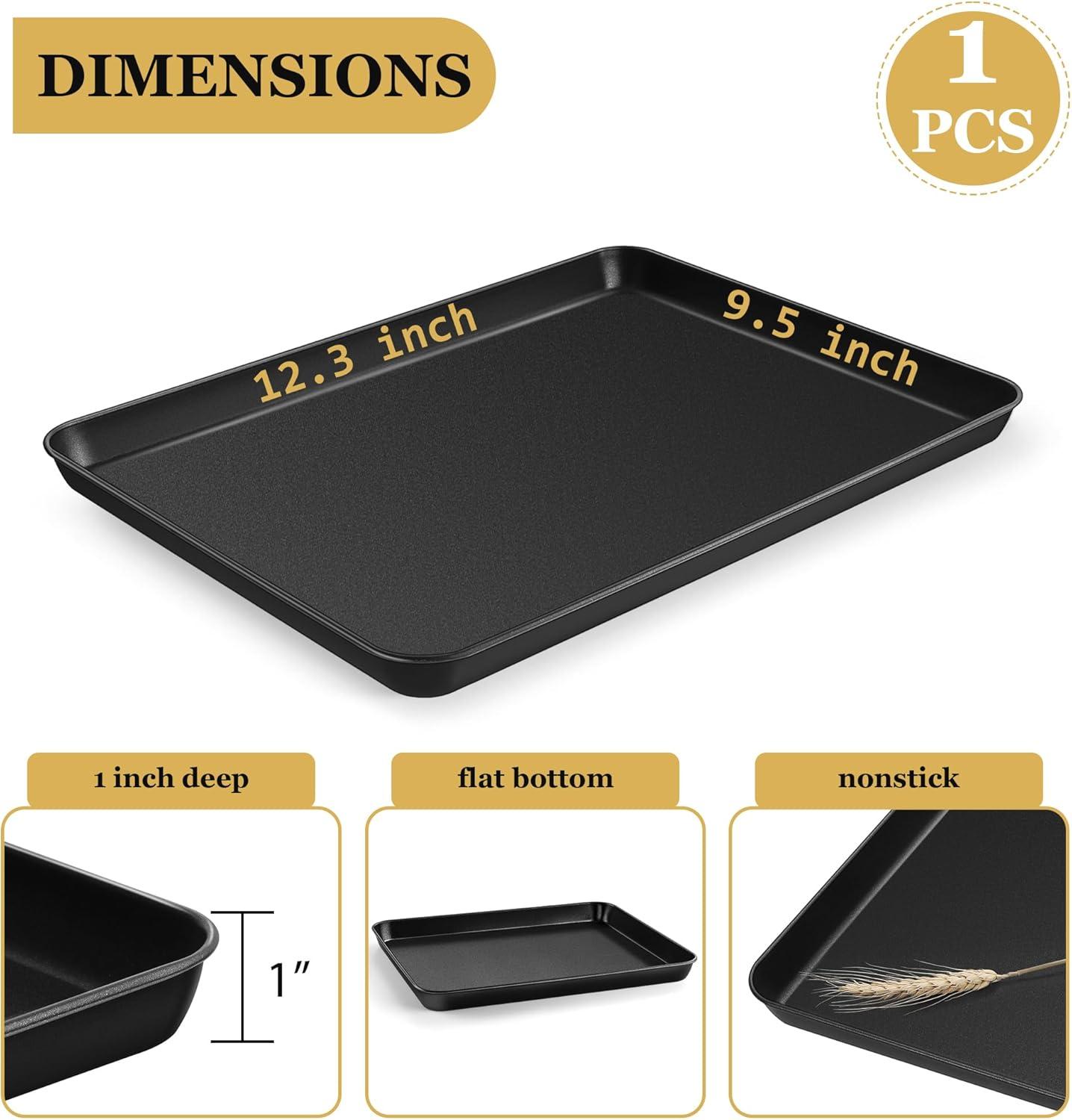 imageEfar 123x95x1 Inch Cookie Sheet for Baking Nonstick Metal Oven Tray Pan for Cookies Jellyroll Cake Nontoxic Rectangle Carbon Steel Baking Pan for Toaster Oven Warp Resistant amp Easy Clean1