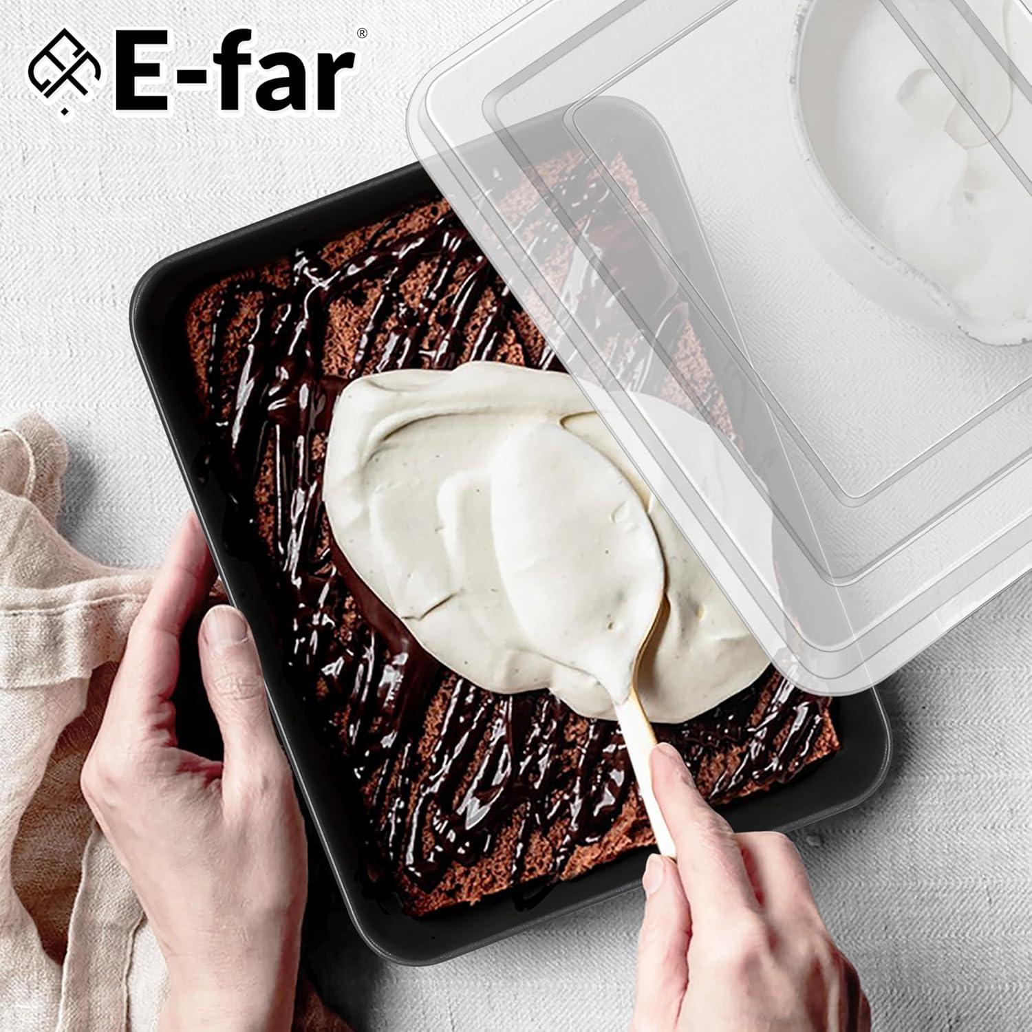 imageEfar 125 x 97 Inch Baking Pan Nonstick Stainless Steel Rectangle Cake Pan for Baking Brownies Casseroles Lasagna Stainless Steel Core amp Nonstick Coating Nontoxic amp Oven Safe2