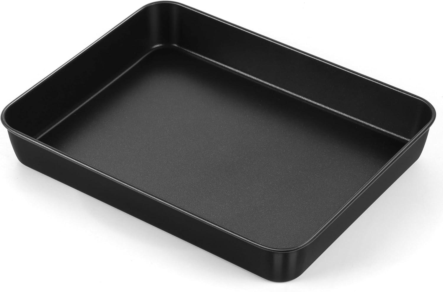 imageEfar 125 x 97 Inch Baking Pan Nonstick Stainless Steel Rectangle Cake Pan for Baking Brownies Casseroles Lasagna Stainless Steel Core amp Nonstick Coating Nontoxic amp Oven Safe1
