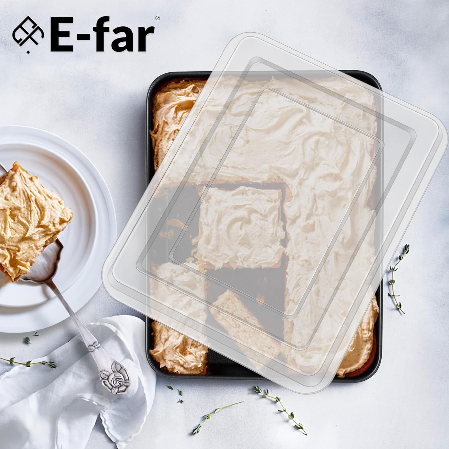 imageEfar 125 x 97 Inch Baking Pan Nonstick Stainless Steel Rectangle Cake Pan for Baking Brownies Casseroles Lasagna Stainless Steel Core amp Nonstick Coating Nontoxic amp Oven Safe2