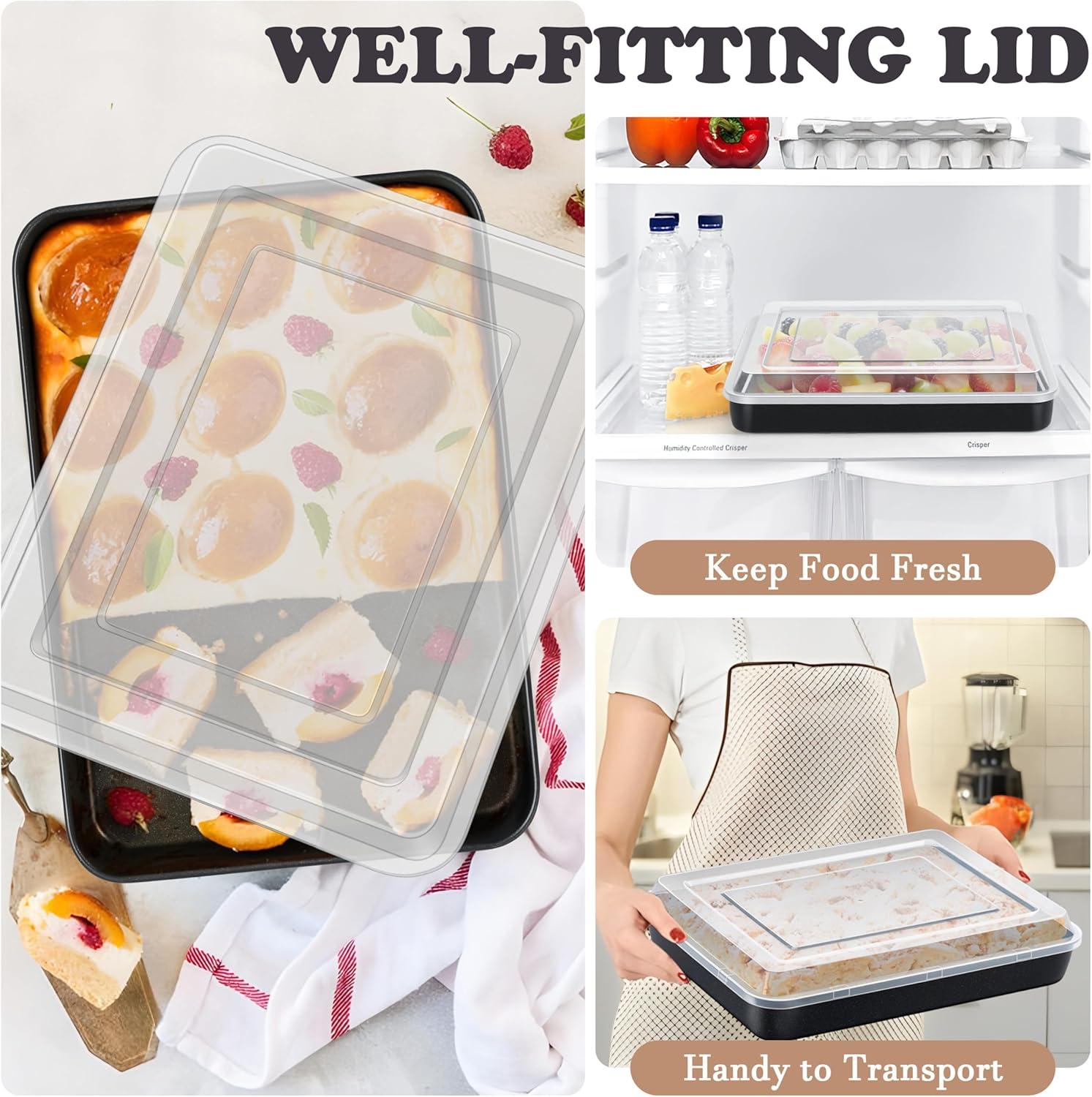 imageEfar 125 x 97 Inch Baking Pan Nonstick Stainless Steel Rectangle Cake Pan for Baking Brownies Casseroles Lasagna Stainless Steel Core amp Nonstick Coating Nontoxic amp Oven Safe2