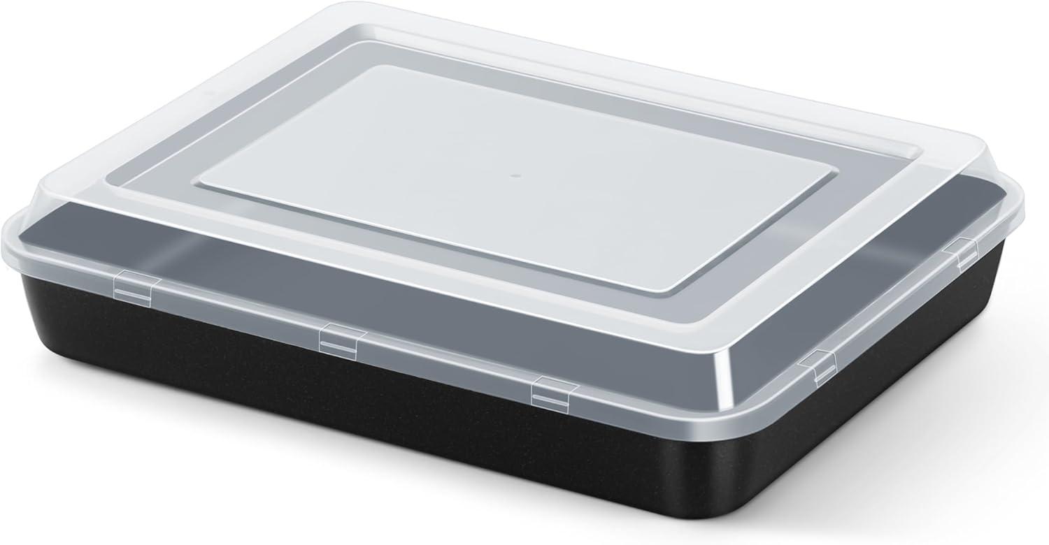 imageEfar 125 x 97 Inch Baking Pan Nonstick Stainless Steel Rectangle Cake Pan for Baking Brownies Casseroles Lasagna Stainless Steel Core amp Nonstick Coating Nontoxic amp Oven Safe2