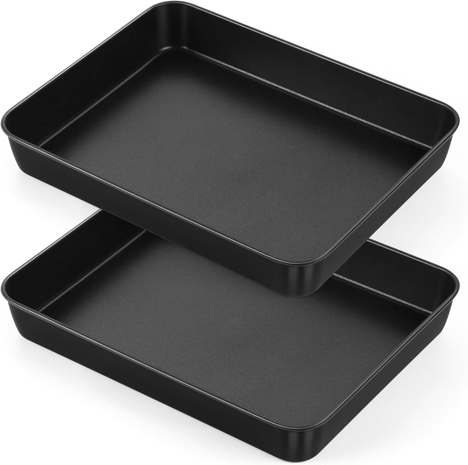imageEfar 125 x 97 Inch Baking Pan Nonstick Stainless Steel Rectangle Cake Pan for Baking Brownies Casseroles Lasagna Stainless Steel Core amp Nonstick Coating Nontoxic amp Oven Safe2