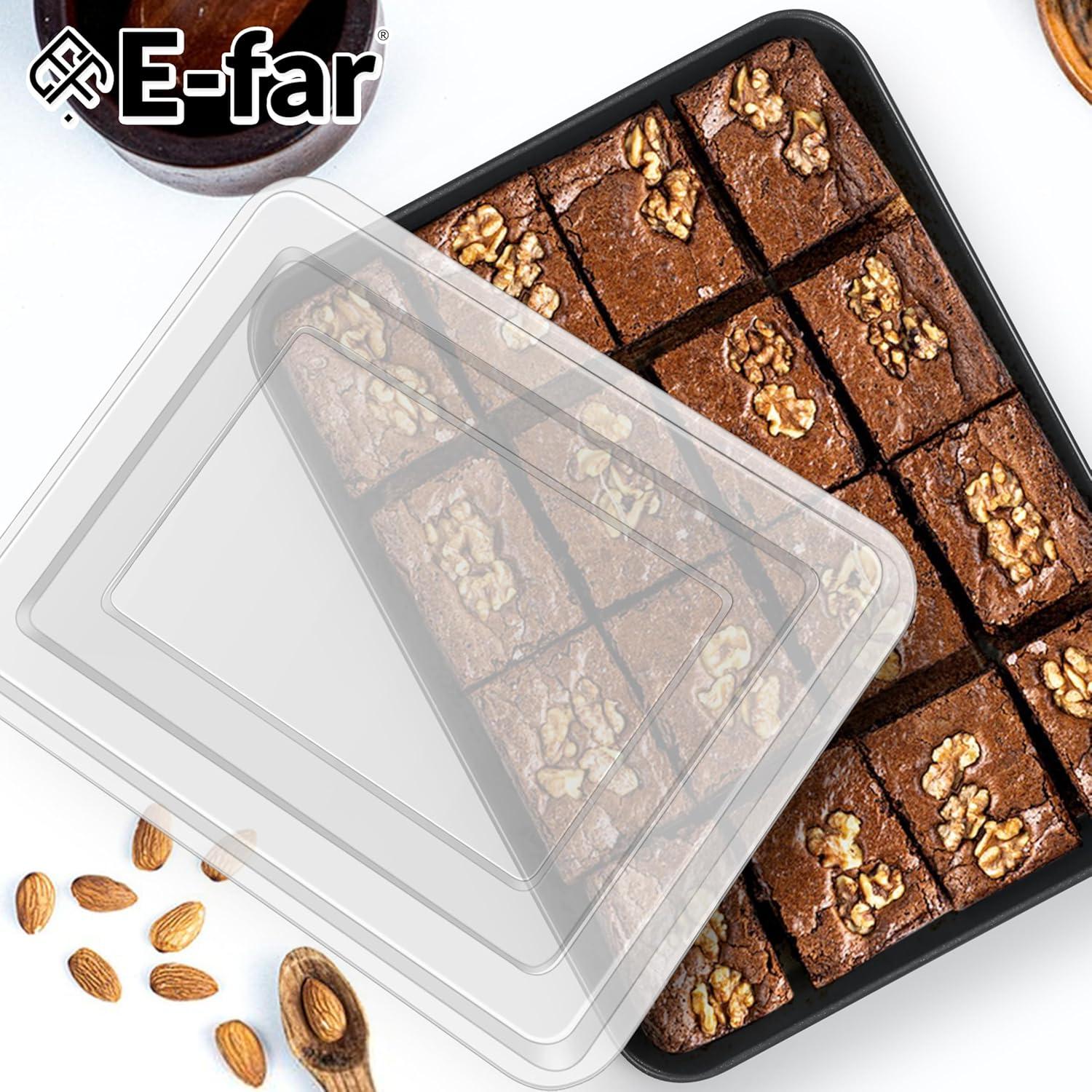 imageEfar 125 x 97 Inch Baking Pan Nonstick Stainless Steel Rectangle Cake Pan for Baking Brownies Casseroles Lasagna Stainless Steel Core amp Nonstick Coating Nontoxic amp Oven Safe2