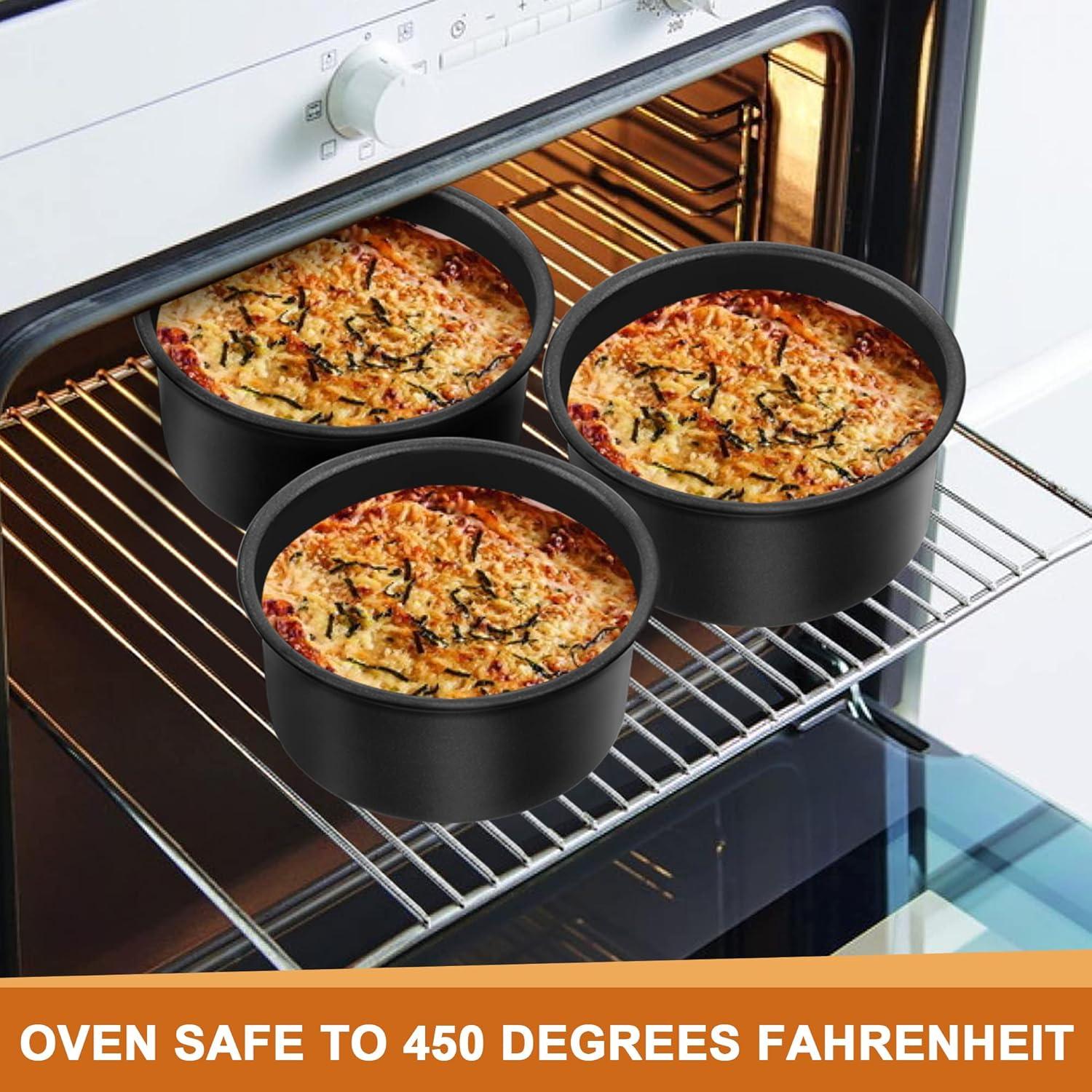 imageEfar 6 Inch Cake Pan 4Piece Nonstick Round Cake Baking Pans for Wedding Birthday Layer Cake Stainless Steel Core amp NonToxic Coating 2 Inch Deep4 inches