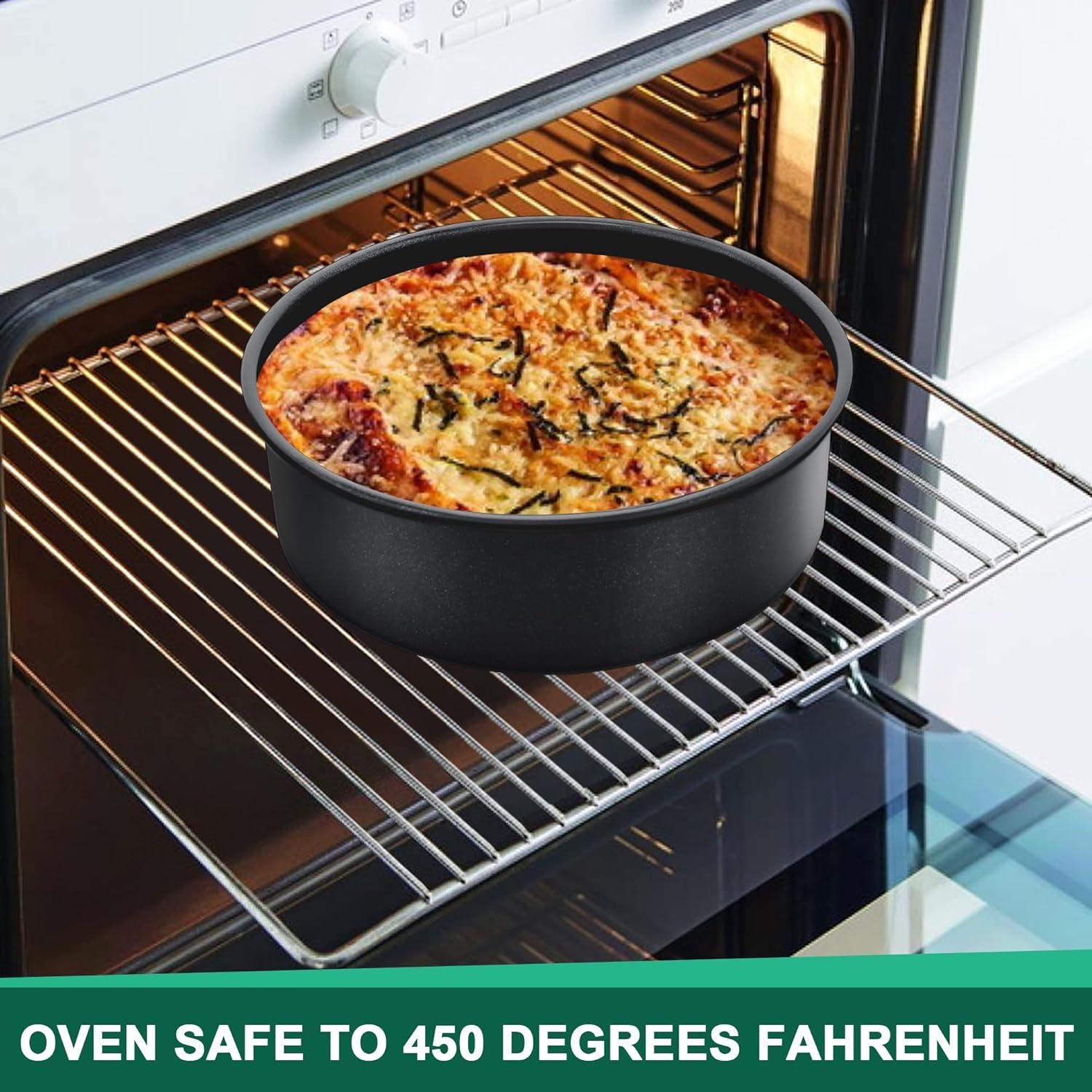 imageEfar 6 Inch Cake Pan 4Piece Nonstick Round Cake Baking Pans for Wedding Birthday Layer Cake Stainless Steel Core amp NonToxic Coating 2 Inch Deep6 inches