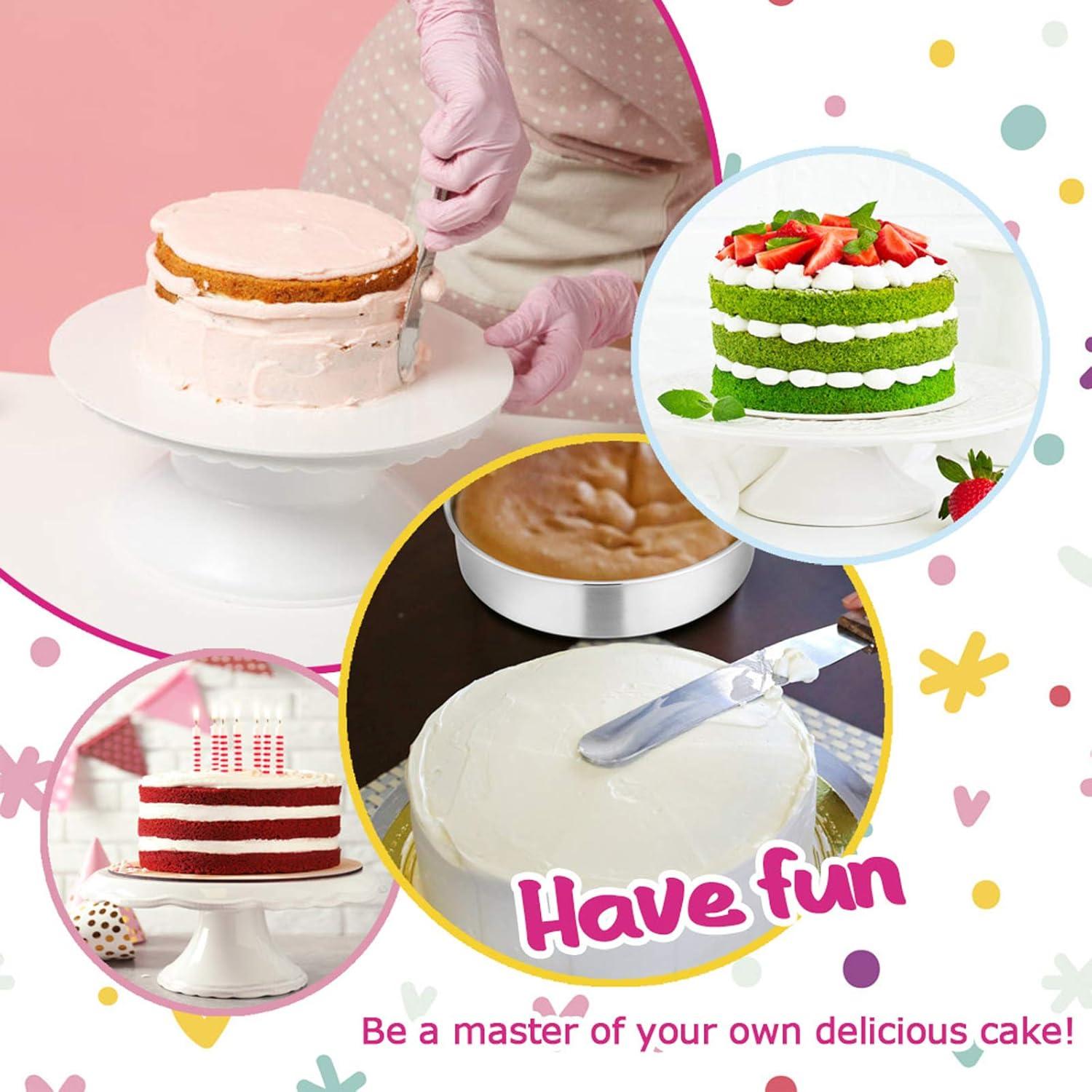 imageEfar 6 Inch Cake Pan Set of 3 Stainless Steel Round Smash Cake Baking Pans Tins NonToxic amp Healthy Mirror Finish amp Dishwasher Safe6 x 2 Inch