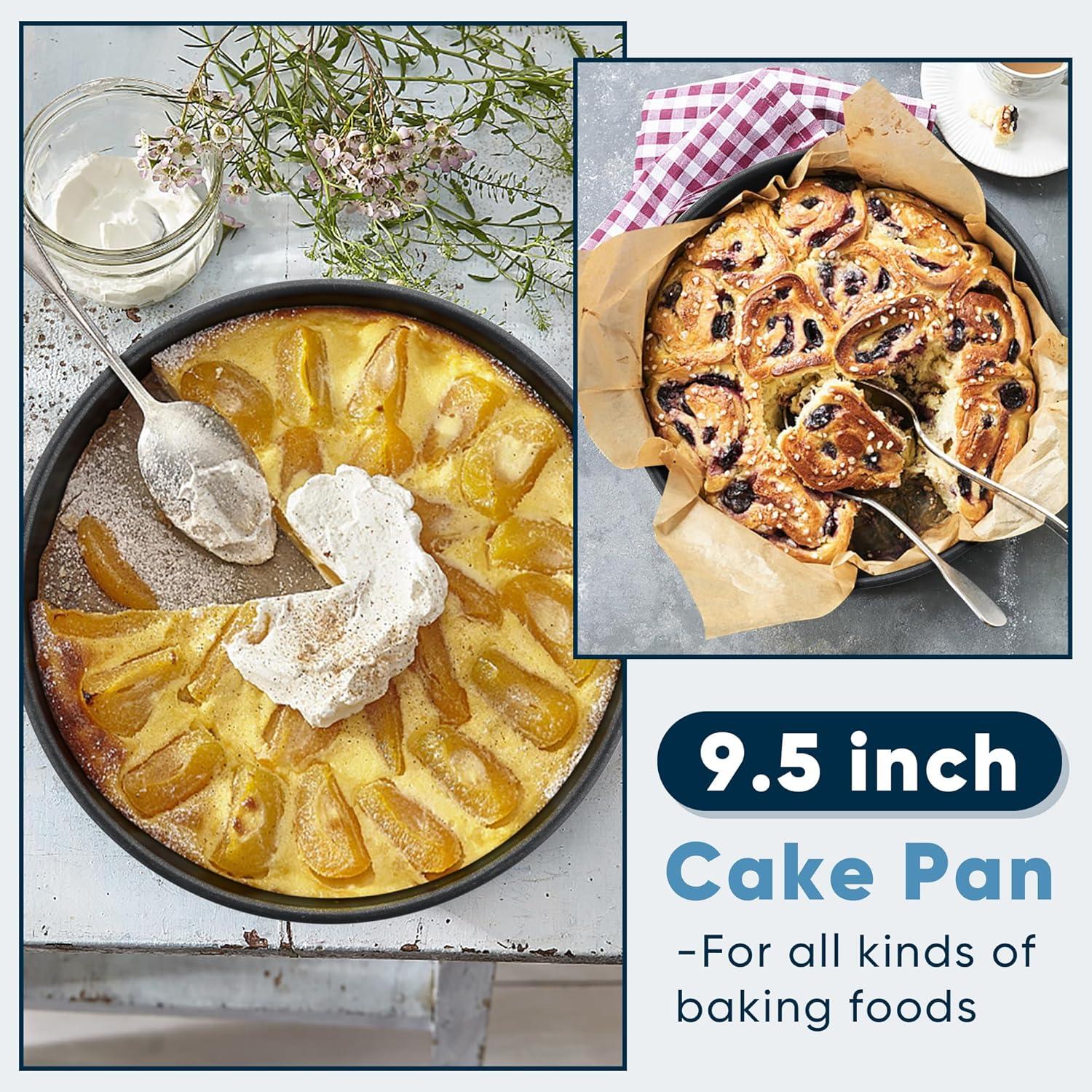 imageEfar 6 x 3 Inch Cake Pan Set of 3 Deep Stainless Steel Small Round Cake Pans Tin for Baking Birthday Wedding Layer Cakes Stainless Steel Core amp Nontoxic Nonstick Coating Deep amp Straight Side2