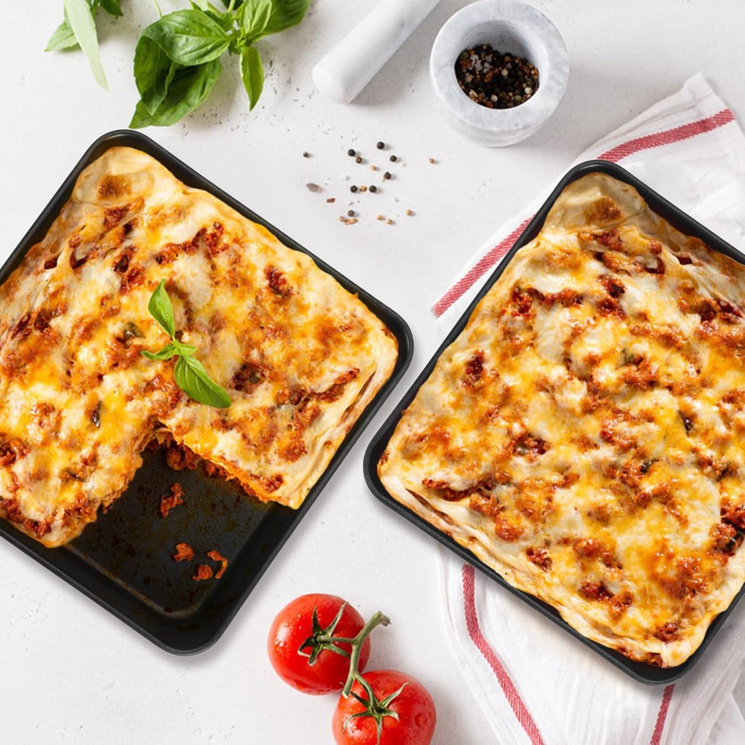 imageEfar 9x9 Baking Pan Nonstick Square Cake Pan with Stainless Steel Core Black Metal Bakeware for Brownies Lasagna Cakes Nontoxic amp Easy Clean 2 Inch Deep2