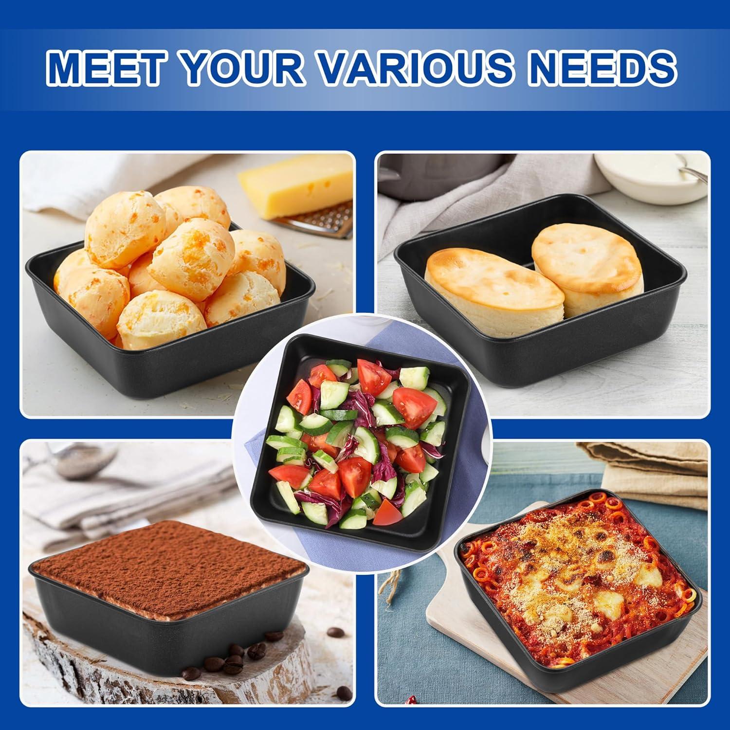 imageEfar 9x9 Baking Pan Nonstick Square Cake Pan with Stainless Steel Core Black Metal Bakeware for Brownies Lasagna Cakes Nontoxic amp Easy Clean 2 Inch Deep1