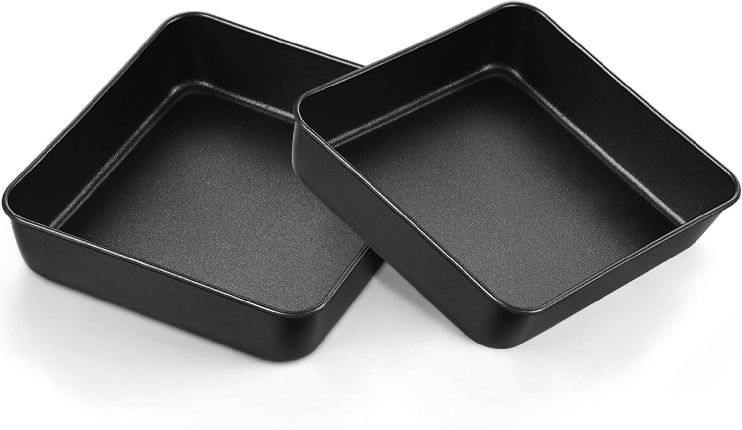 imageEfar 9x9 Baking Pan Nonstick Square Cake Pan with Stainless Steel Core Black Metal Bakeware for Brownies Lasagna Cakes Nontoxic amp Easy Clean 2 Inch Deep2