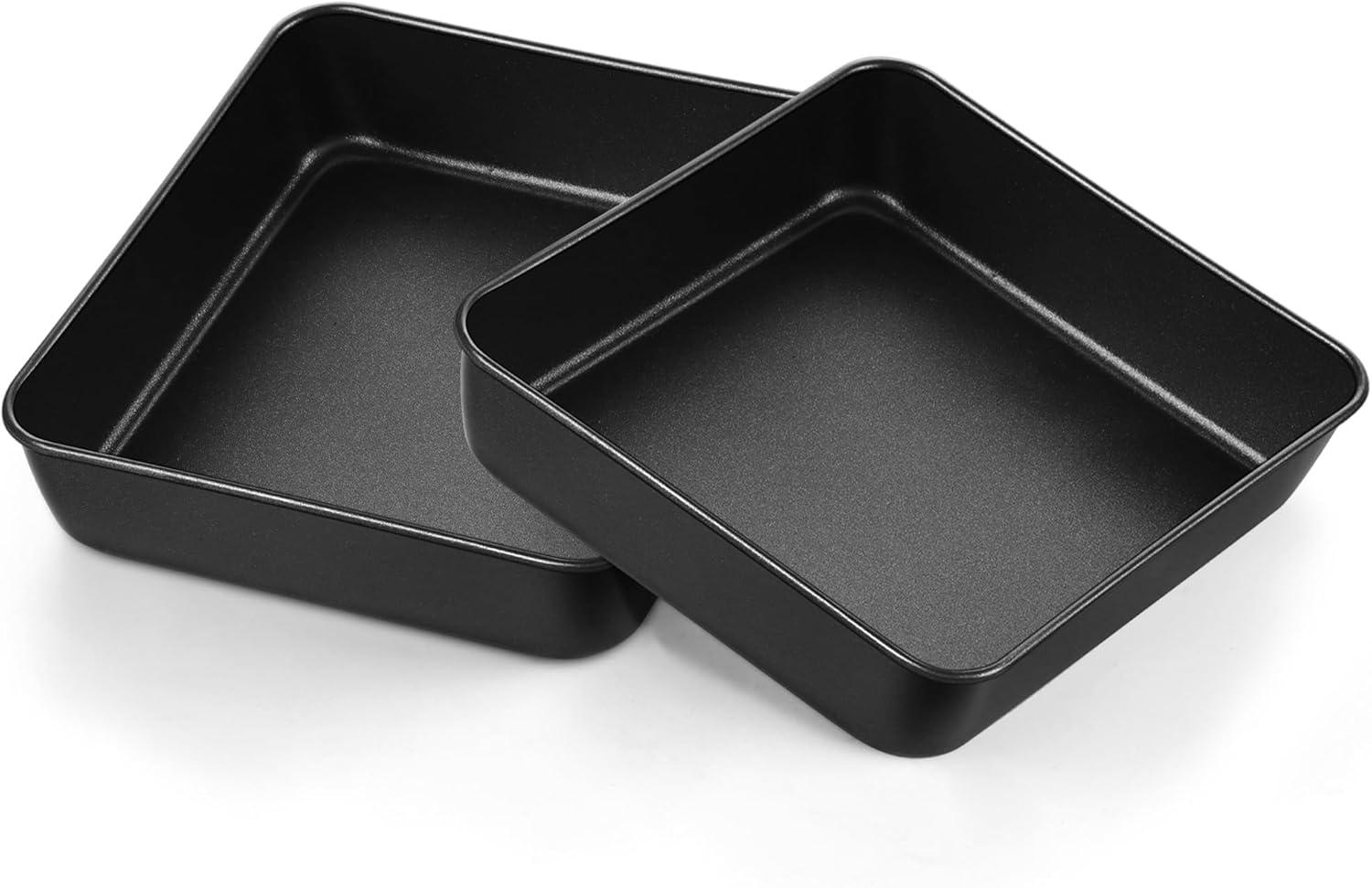 imageEfar 9x9 Baking Pan Nonstick Square Cake Pan with Stainless Steel Core Black Metal Bakeware for Brownies Lasagna Cakes Nontoxic amp Easy Clean 2 Inch Deep2