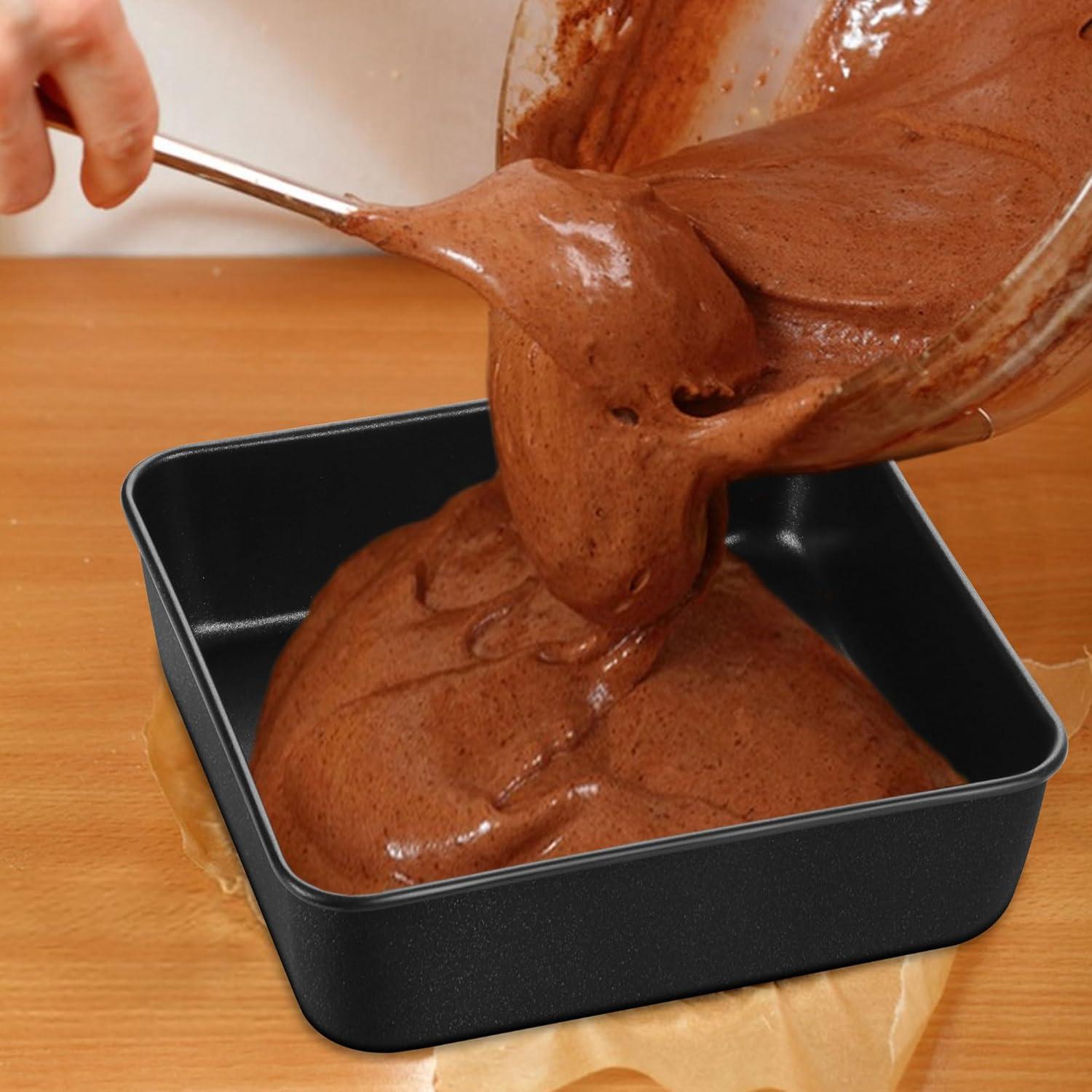imageEfar 9x9 Baking Pan Nonstick Square Cake Pan with Stainless Steel Core Black Metal Bakeware for Brownies Lasagna Cakes Nontoxic amp Easy Clean 2 Inch Deep1