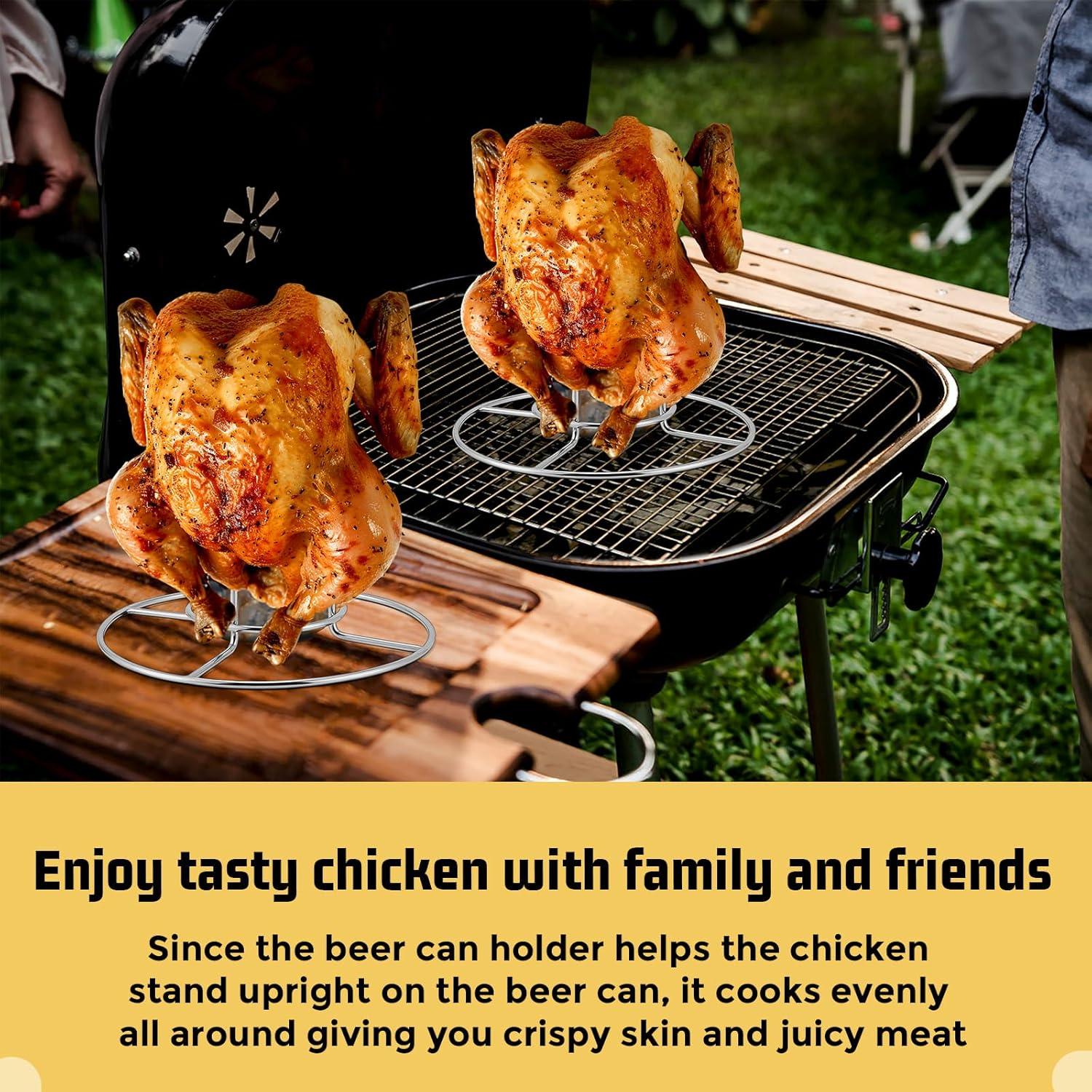imageEfar Beer Can Chicken Holder for Grill Smoker Oven Vertical Stainless Steel Beer Butt Chicken Stand for Whole Chicken Roaster Food Grade amp NonToxic Rack for Tender and Juicy Chicken1 Rack