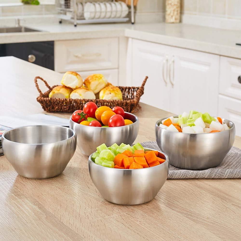 imageEfar Bowls for Kids Toddlers 12 Ounce Doubledeck 1810 Stainless Steel Bowls for Baby Children Healthy amp Matte Finish Insulated amp Shatterproof Set of 44