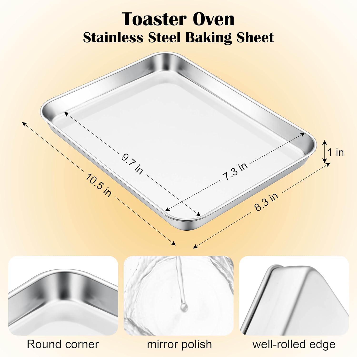 imageEfar Cookie Sheet for Baking 18x13 Stainless Steel Baking Sheet Pan for Oven Large Non Toxic Metal Baking Tray for Cake Cookies Healthy amp Rust Free Mirror Finish amp Dishwasher Safe 1 Pack1