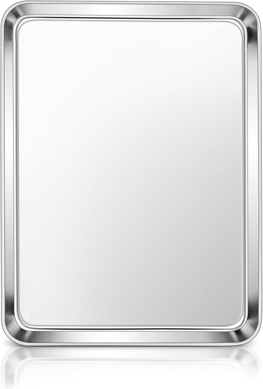 imageEfar Cookie Sheet for Baking 18x13 Stainless Steel Baking Sheet Pan for Oven Large Non Toxic Metal Baking Tray for Cake Cookies Healthy amp Rust Free Mirror Finish amp Dishwasher Safe 1 Pack1