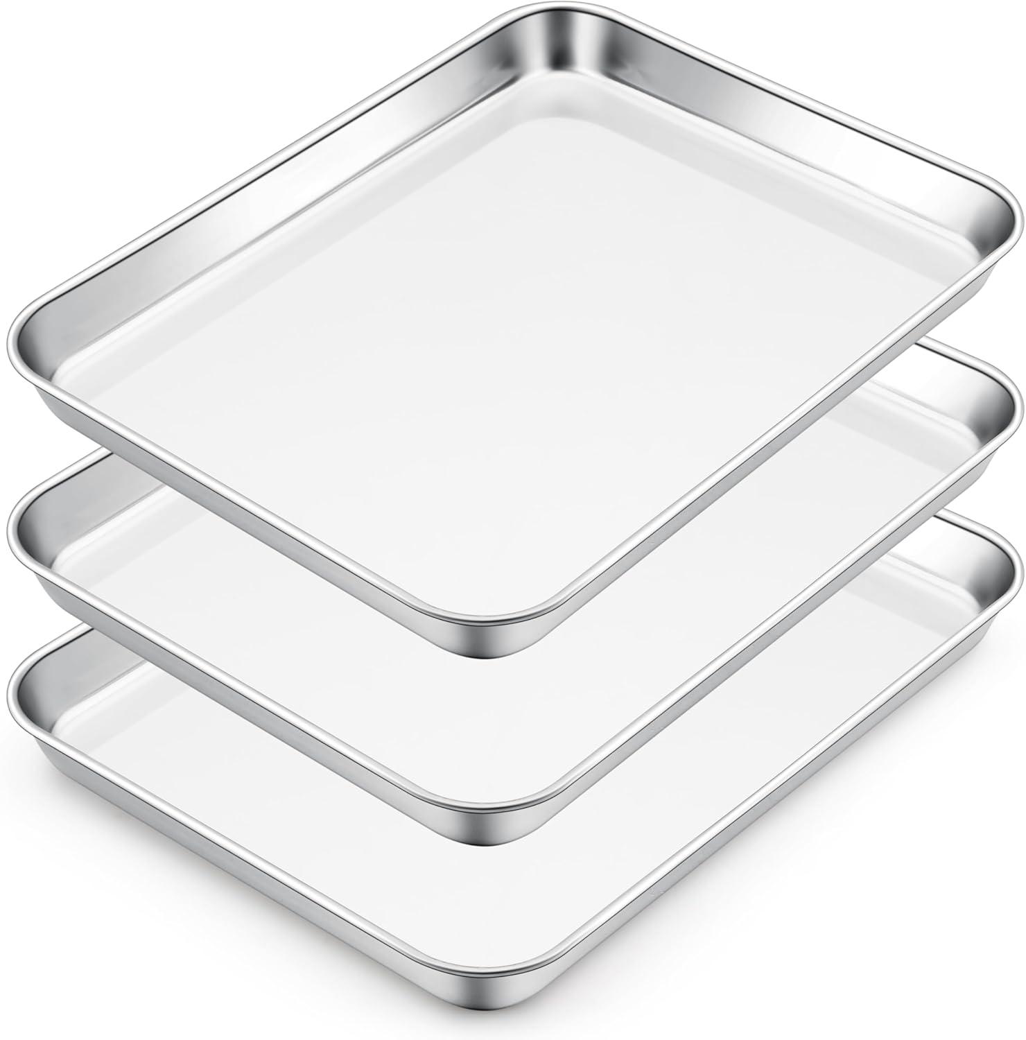 imageEfar Cookie Sheet for Baking 18x13 Stainless Steel Baking Sheet Pan for Oven Large Non Toxic Metal Baking Tray for Cake Cookies Healthy amp Rust Free Mirror Finish amp Dishwasher Safe 1 Pack3
