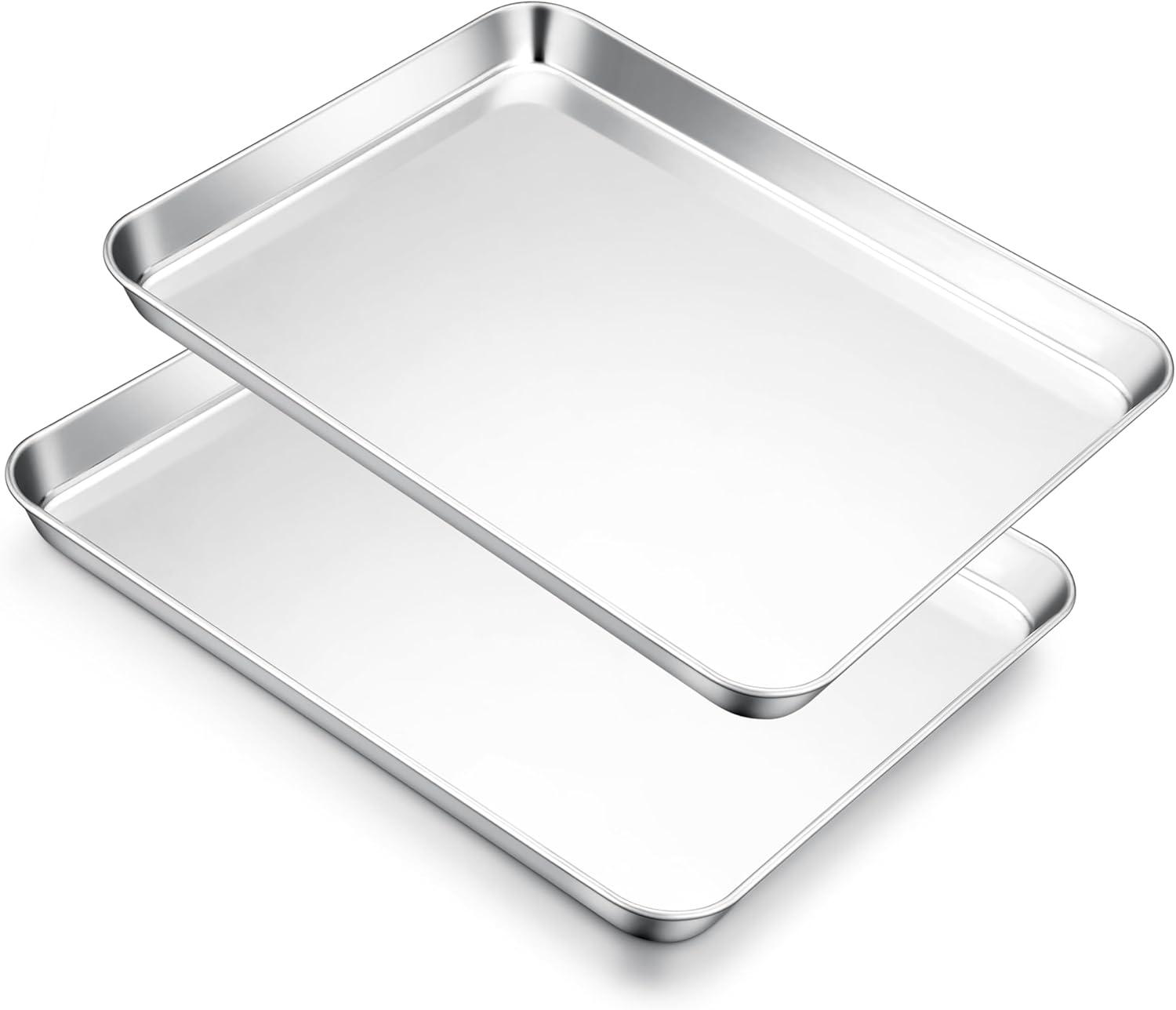 imageEfar Cookie Sheet for Baking 18x13 Stainless Steel Baking Sheet Pan for Oven Large Non Toxic Metal Baking Tray for Cake Cookies Healthy amp Rust Free Mirror Finish amp Dishwasher Safe 1 Pack2