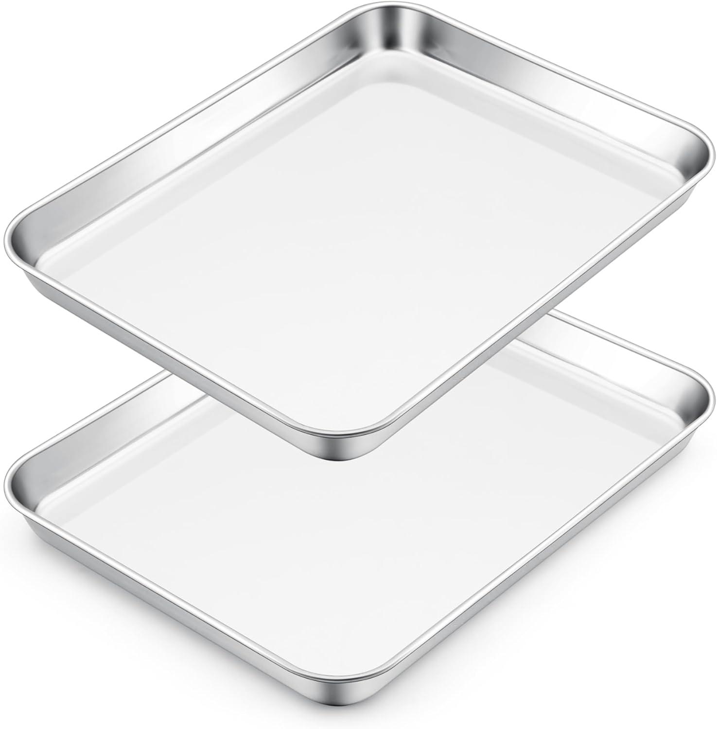 imageEfar Cookie Sheet for Baking 18x13 Stainless Steel Baking Sheet Pan for Oven Large Non Toxic Metal Baking Tray for Cake Cookies Healthy amp Rust Free Mirror Finish amp Dishwasher Safe 1 Pack2