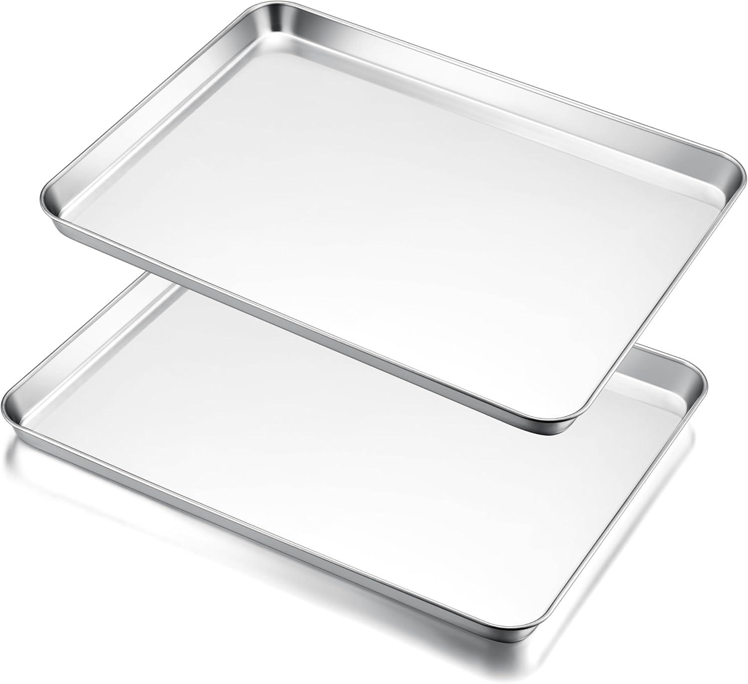 imageEfar Cookie Sheet for Baking 18x13 Stainless Steel Baking Sheet Pan for Oven Large Non Toxic Metal Baking Tray for Cake Cookies Healthy amp Rust Free Mirror Finish amp Dishwasher Safe 1 Pack2
