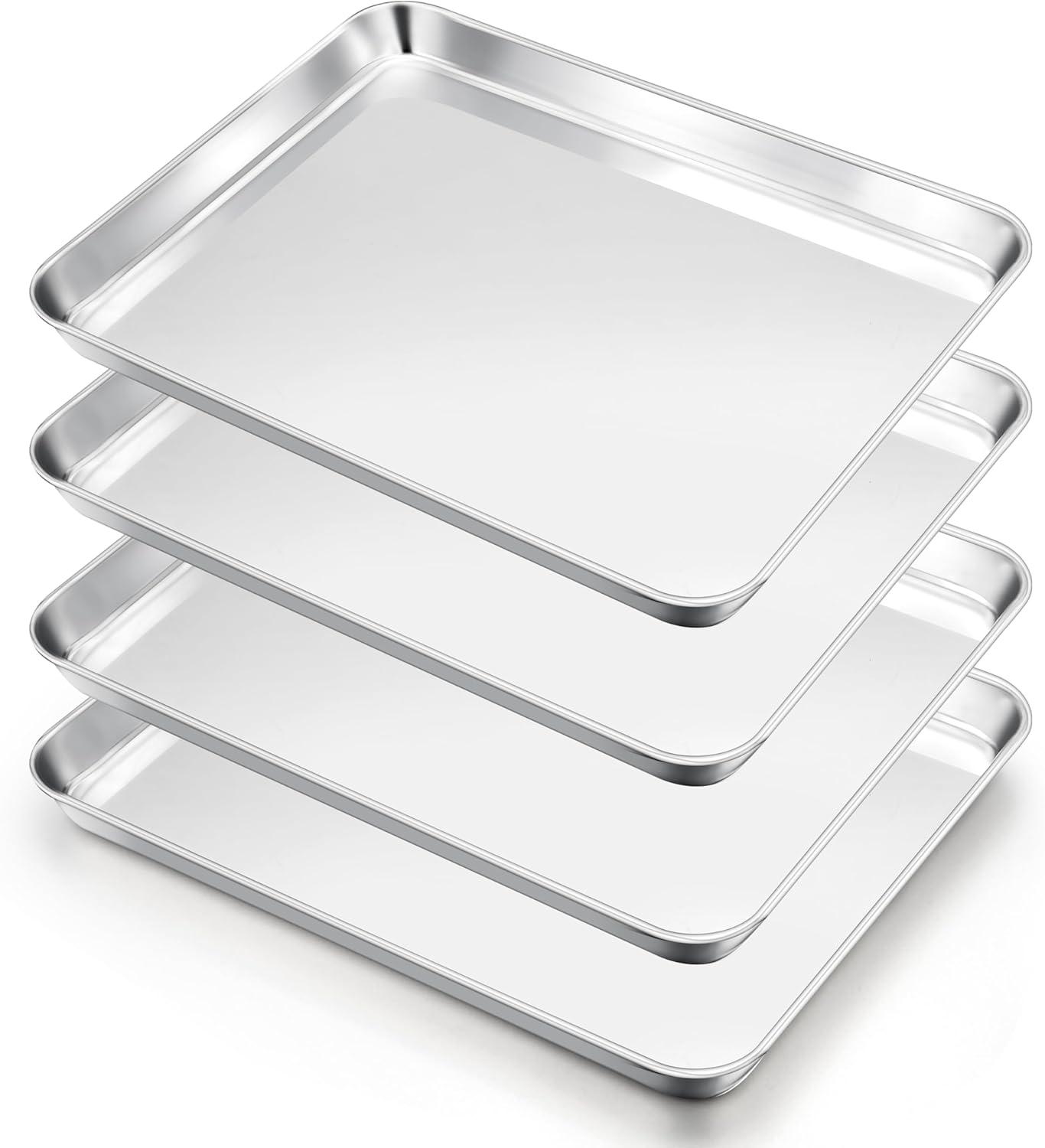 imageEfar Cookie Sheet for Baking 18x13 Stainless Steel Baking Sheet Pan for Oven Large Non Toxic Metal Baking Tray for Cake Cookies Healthy amp Rust Free Mirror Finish amp Dishwasher Safe 1 Pack4