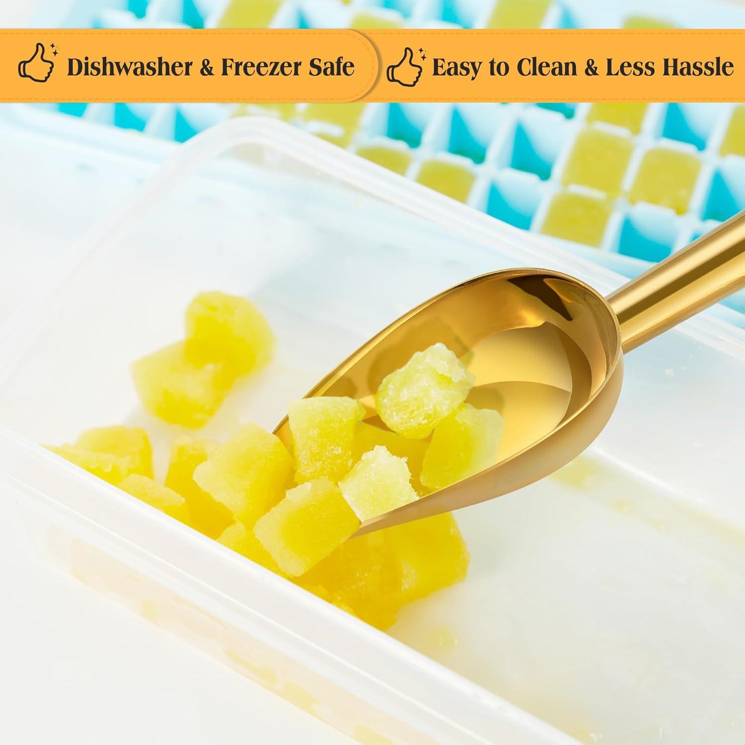 imageEfar Gold Stainless Steel Scoop 6 Ounce Utility Metal Ice Scooper for Kitchen Freezer Bar Wedding Party Multipurpose Small Scoop for SugarFlourPet FoodBeanPopcornDry Goods Dishwasher SafeGold