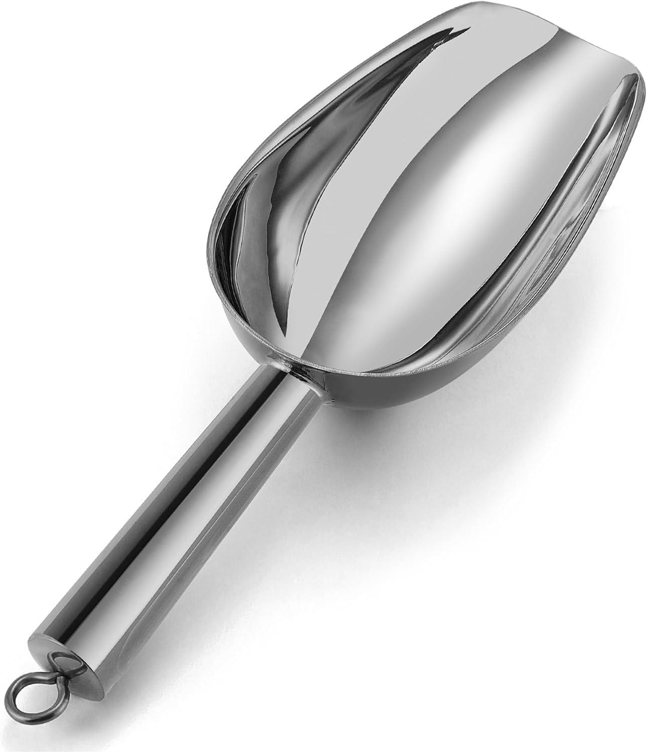 imageEfar Gold Stainless Steel Scoop 6 Ounce Utility Metal Ice Scooper for Kitchen Freezer Bar Wedding Party Multipurpose Small Scoop for SugarFlourPet FoodBeanPopcornDry Goods Dishwasher SafeBlack