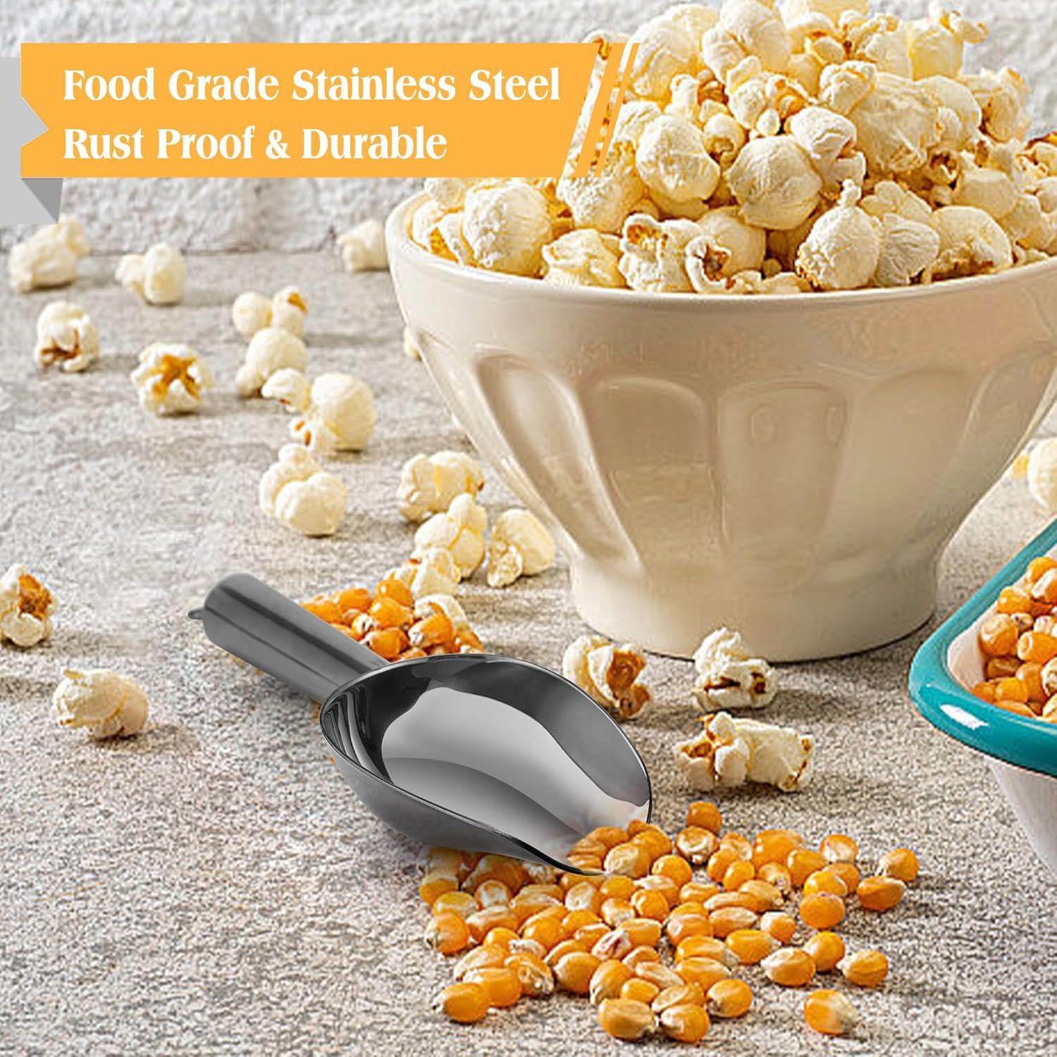 imageEfar Gold Stainless Steel Scoop 6 Ounce Utility Metal Ice Scooper for Kitchen Freezer Bar Wedding Party Multipurpose Small Scoop for SugarFlourPet FoodBeanPopcornDry Goods Dishwasher SafeBlack