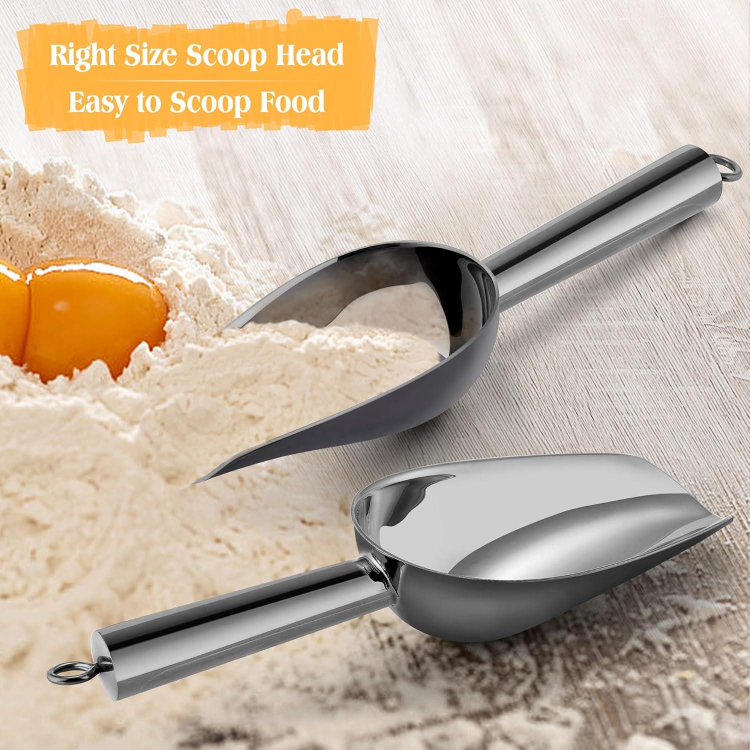 imageEfar Gold Stainless Steel Scoop 6 Ounce Utility Metal Ice Scooper for Kitchen Freezer Bar Wedding Party Multipurpose Small Scoop for SugarFlourPet FoodBeanPopcornDry Goods Dishwasher SafeBlack