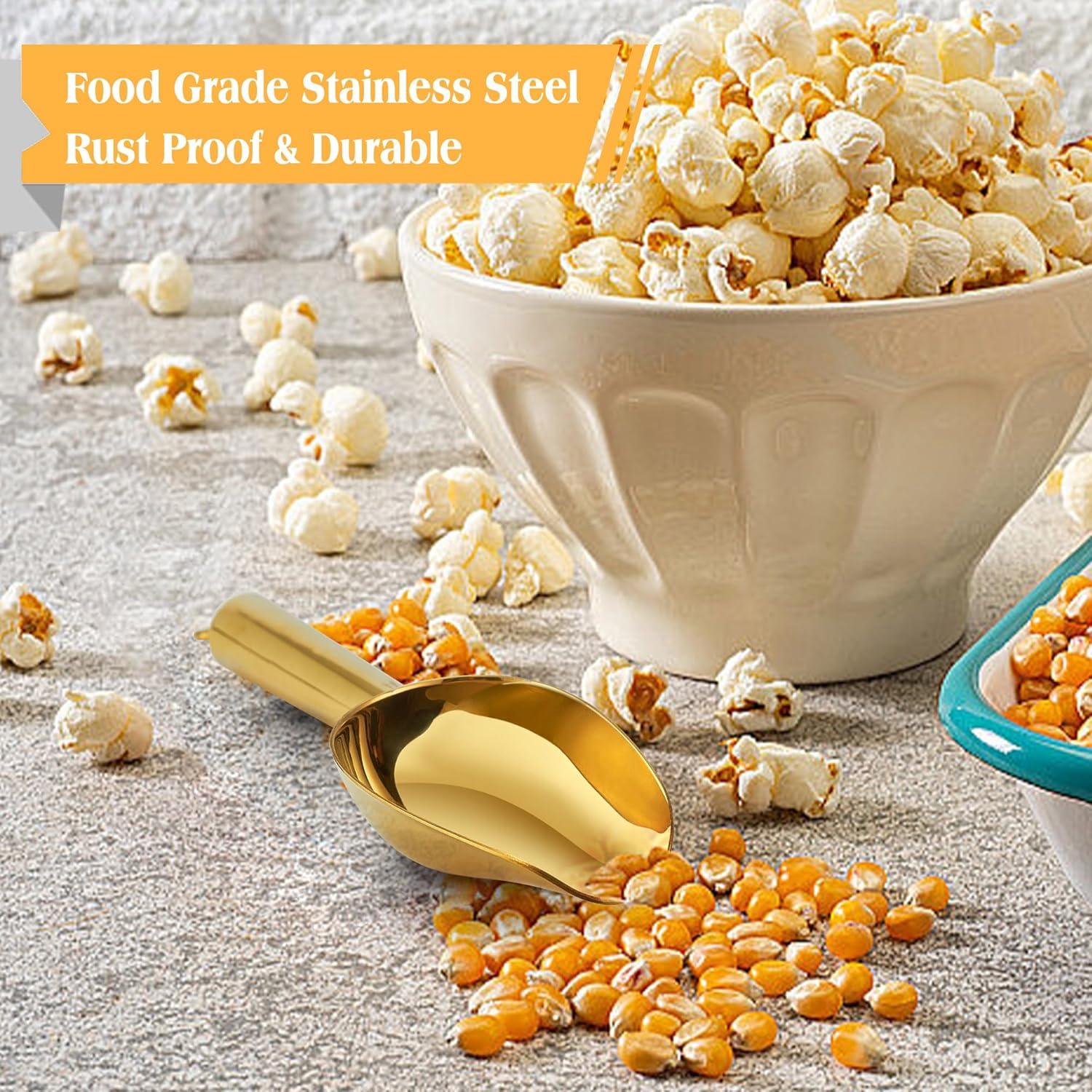 imageEfar Gold Stainless Steel Scoop 6 Ounce Utility Metal Ice Scooper for Kitchen Freezer Bar Wedding Party Multipurpose Small Scoop for SugarFlourPet FoodBeanPopcornDry Goods Dishwasher SafeGold