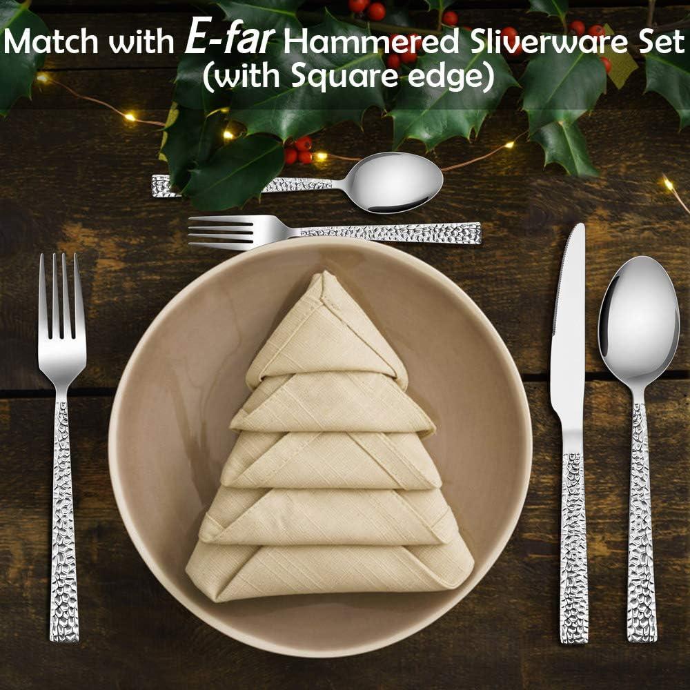 imageEfar Hammered Dinner Spoons Set of 12 79 Inch Stainless Steel Soup Spoons Tablespoons for Home Kitchen or Restaurant Nontoxic amp Mirror Polished Squared Edge amp Dishwasher Safe67 Inches