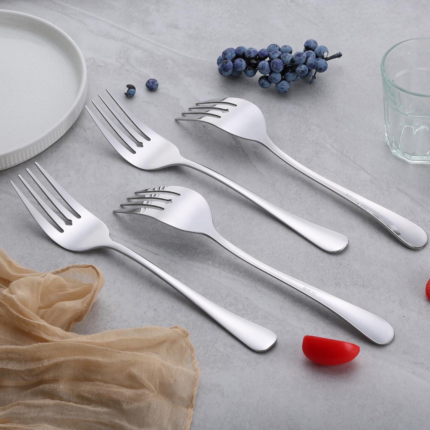 imageEfar Large Serving Utensils Set of 4 98 Inch Stainless Steel Serving Spoons amp Serving Forks Big Hostess Set for Buffet Party Catering Wedding Kitchen Restaurant Dishwasher SafeServing Forks