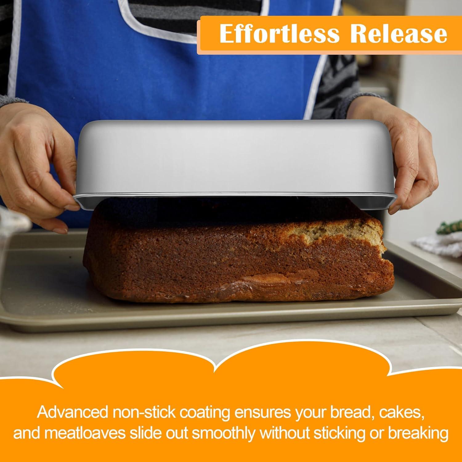 imageEfar Loaf Pan for Baking Bread 9 x 5 Inch Stainless Steel Baking Loaf Pan Metal Bakeware for Bread Meatloaf Cake Brownies Healthy amp Non Toxic Brushed Finish amp Easy Release Oven amp Dishwasher Safe2