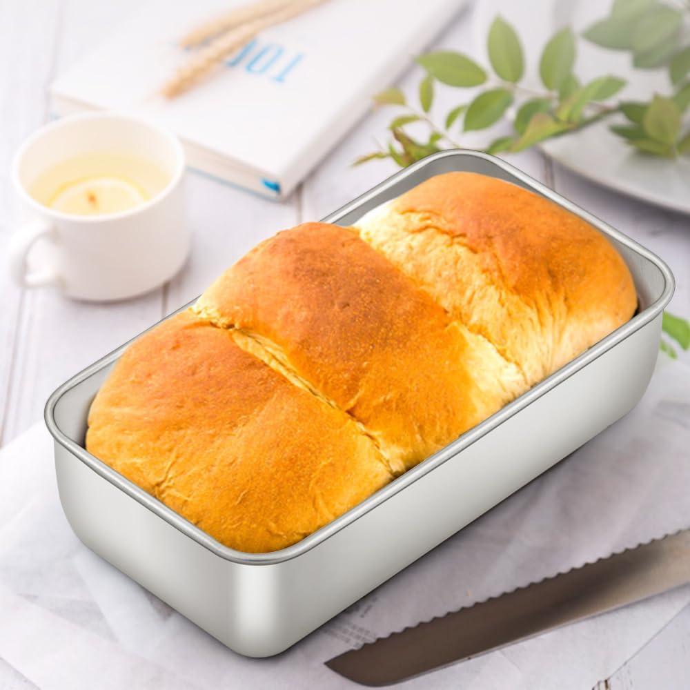 imageEfar Loaf Pan for Baking Bread 9 x 5 Inch Stainless Steel Baking Loaf Pan Metal Bakeware for Bread Meatloaf Cake Brownies Healthy amp Non Toxic Brushed Finish amp Easy Release Oven amp Dishwasher Safe12