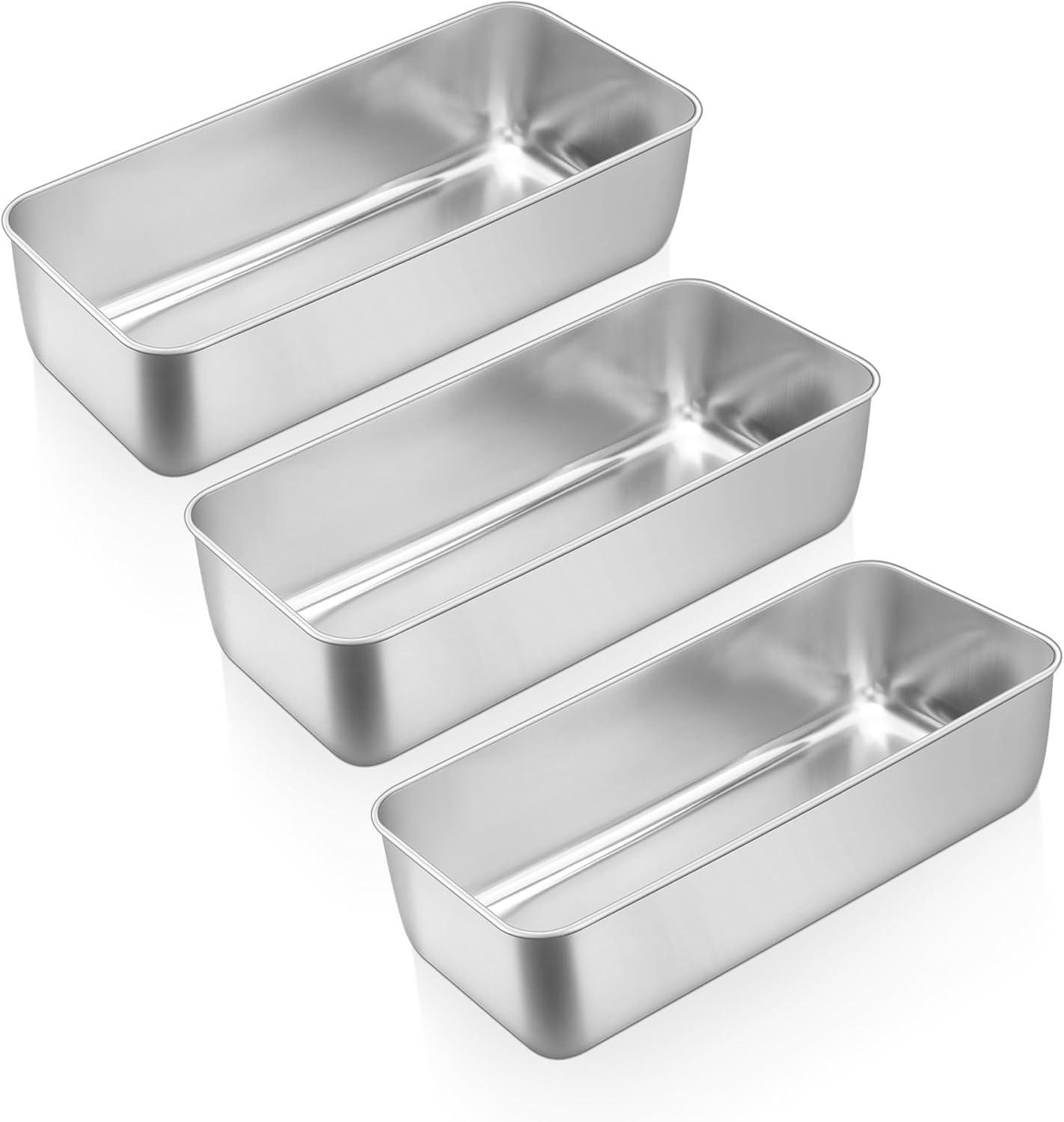 imageEfar Loaf Pan for Baking Bread 9 x 5 Inch Stainless Steel Baking Loaf Pan Metal Bakeware for Bread Meatloaf Cake Brownies Healthy amp Non Toxic Brushed Finish amp Easy Release Oven amp Dishwasher Safe3