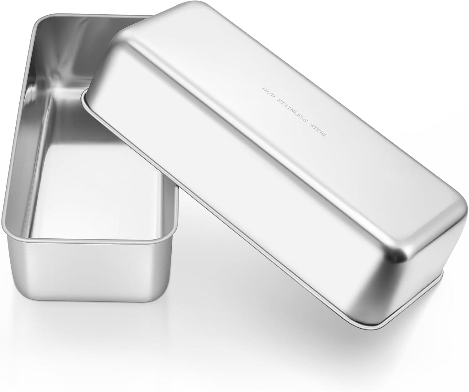 imageEfar Loaf Pan for Baking Bread 9 x 5 Inch Stainless Steel Baking Loaf Pan Metal Bakeware for Bread Meatloaf Cake Brownies Healthy amp Non Toxic Brushed Finish amp Easy Release Oven amp Dishwasher Safe2