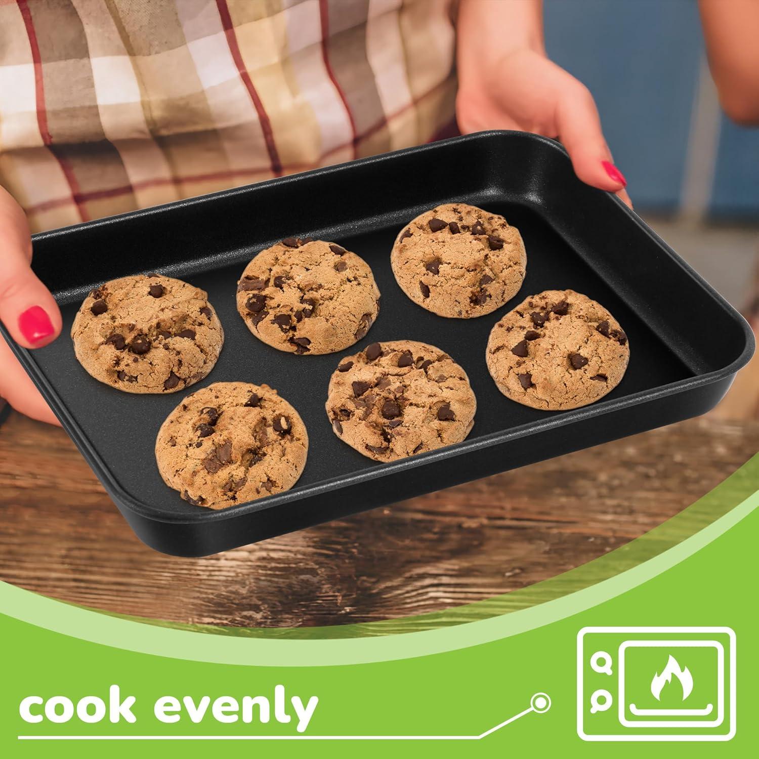 imageEfar Nonstick Baking Sheet with Rack Set 16 x 12 x 1 Inch Cookie Sheet Baking Pan with Cooling Rack for Oven Commercial Grade amp NonToxic Easy to Clean105 x 8 inch