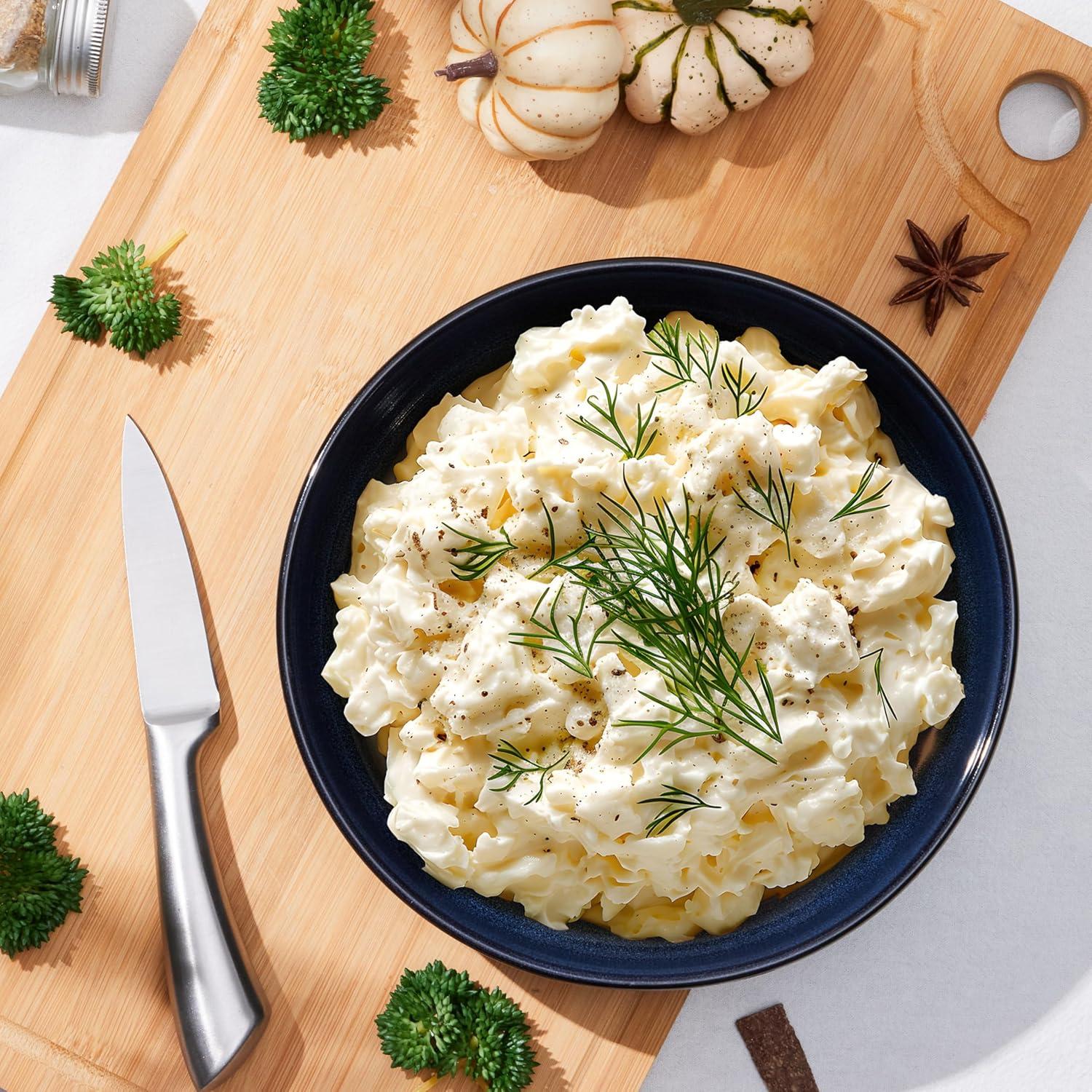 imageEfar Pasta Bowls Set of 4 35oz Large Salad Bowls for Serving Wide and Shallow Ceramic Plates for Kitchen Double Reactive Glaze Microwave and Dishwasher Safe Seashell WhiteDeep Sea Blue