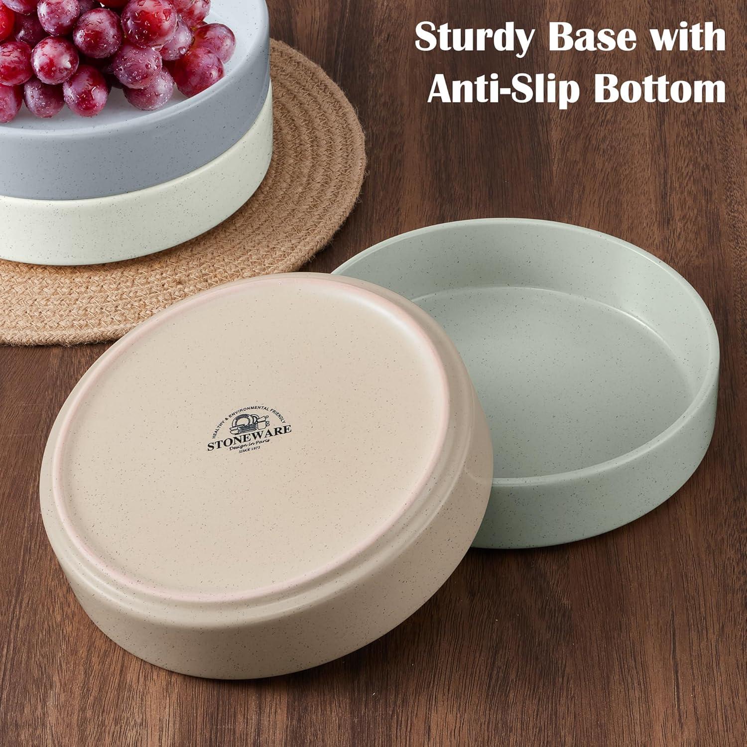 imageEfar Pasta Bowls Set of 435oz Shallow Ceramic Bowl Plates for Serving Dinner Soup amp Salad Stoneware Pasta Plates Microwave amp Dishwasher Safe Matte BlackMulticolor