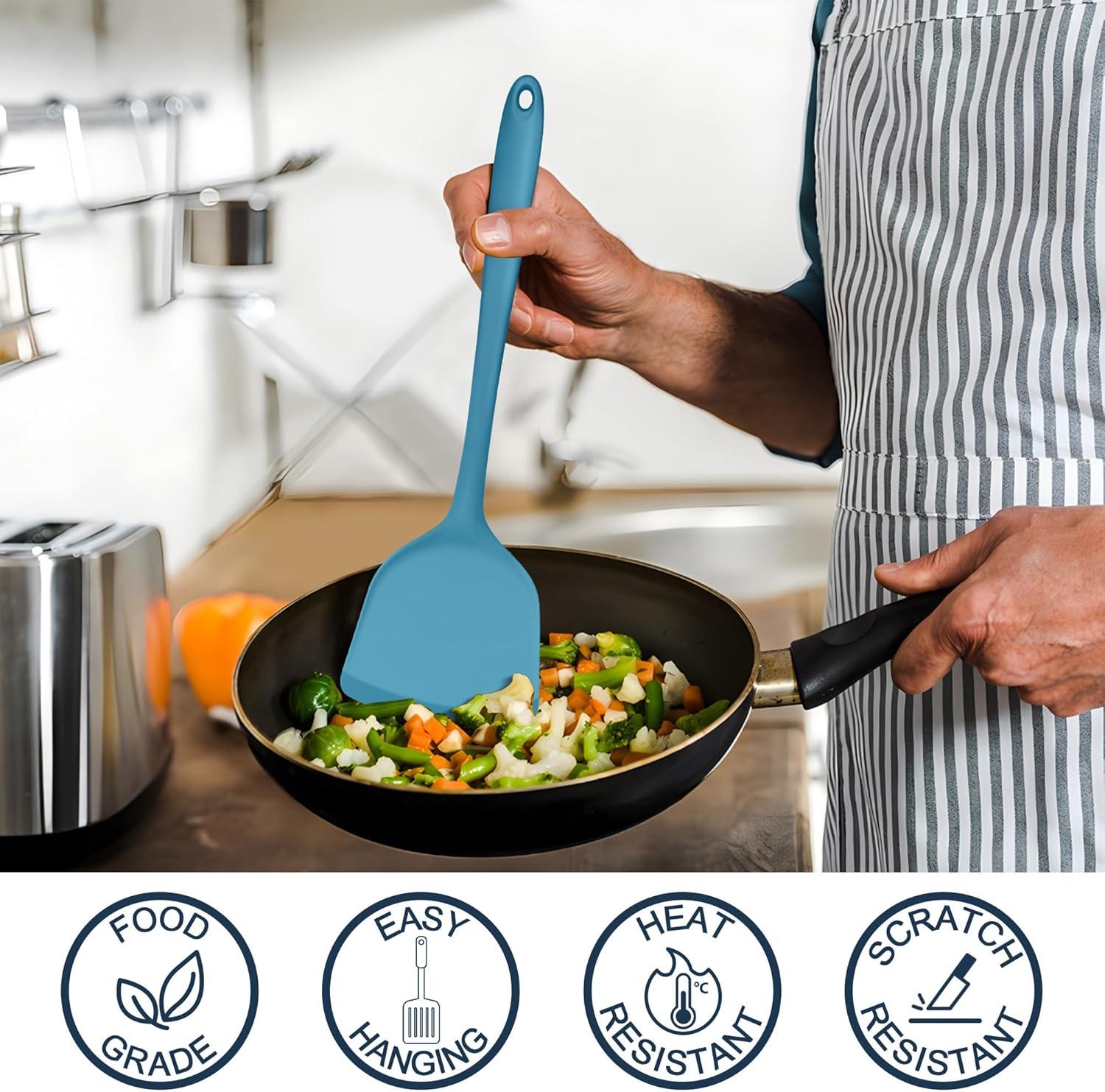 imageEfar Silicone Cooking Utensils Set 25 Piece Kitchen Utensils with Holder Non Toxic Kitchen Tools Spatula Turner Spoon Ladle for Nonstick Cookware Heat Resistant amp Dishwasher Safe BlackBlue