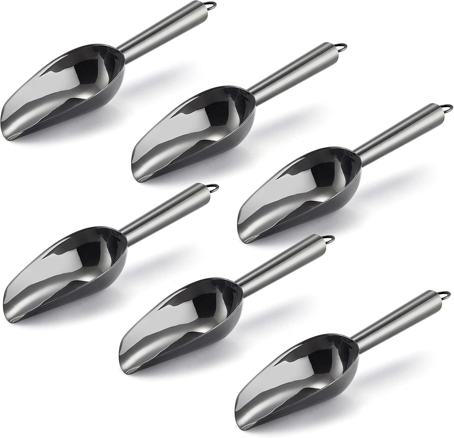 imageMini Scoop Set of 8 Efar 3 Ounce Stainless Steel Scoops for Ice CubeCandyFlourSugar Metal Utility Scoops for Weddings Dessert Buffet Canisters Food Grade amp Rust Free Easy Clean amp DishwasherBlack
