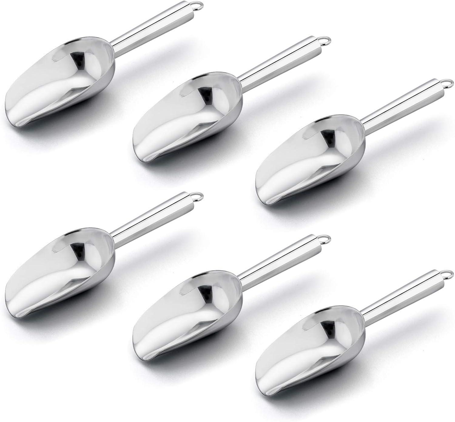 imageMini Scoop Set of 8 Efar 3 Ounce Stainless Steel Scoops for Ice CubeCandyFlourSugar Metal Utility Scoops for Weddings Dessert Buffet Canisters Food Grade amp Rust Free Easy Clean amp DishwasherSilver