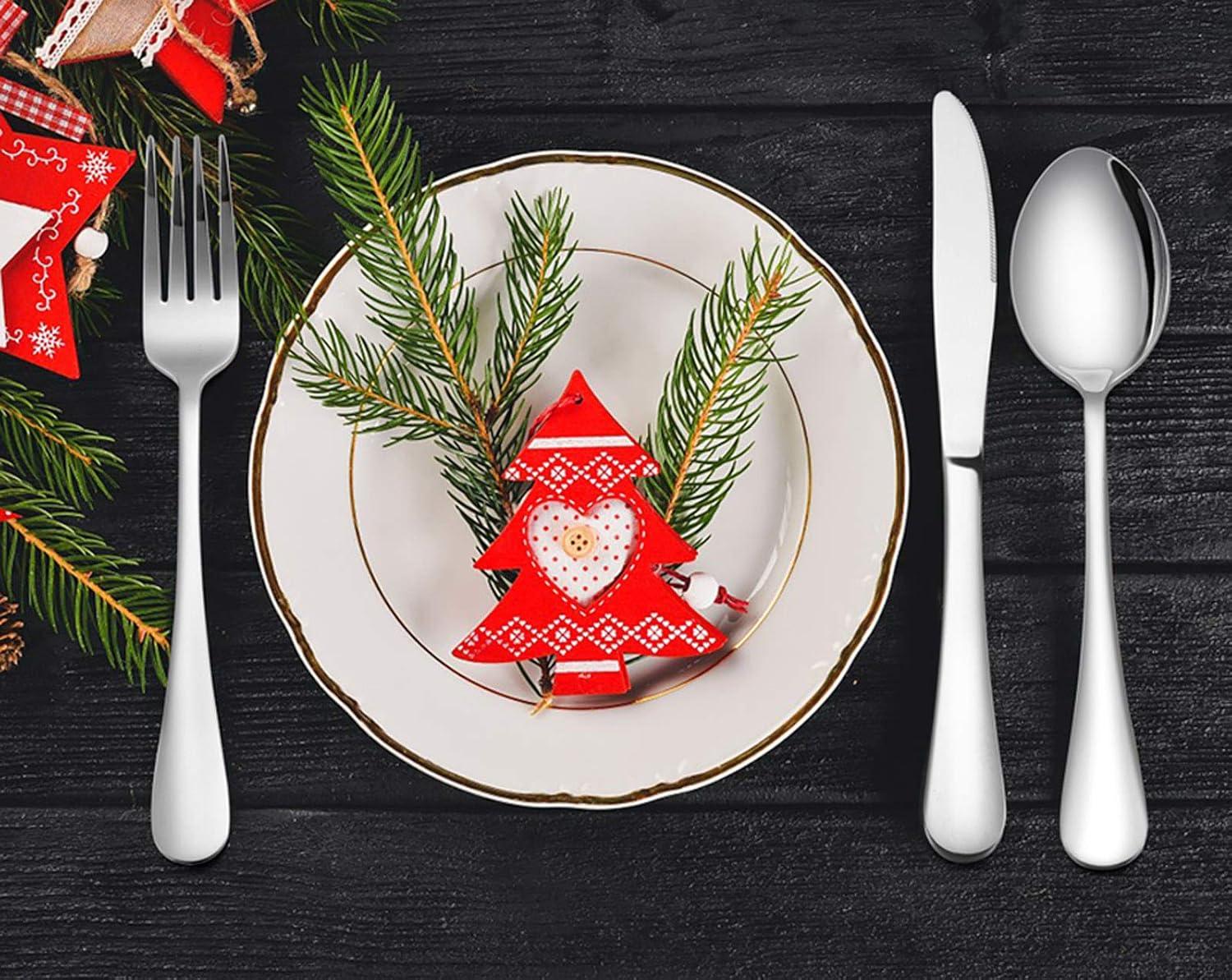 imageSilverware Set Service for 2 Efar 10Piece Stainless Steel Flatware Set Cutlery Sets Include KnifeForkSpoon Simple amp Classic Design Easy Clean amp Dishwasher SafeSimple
