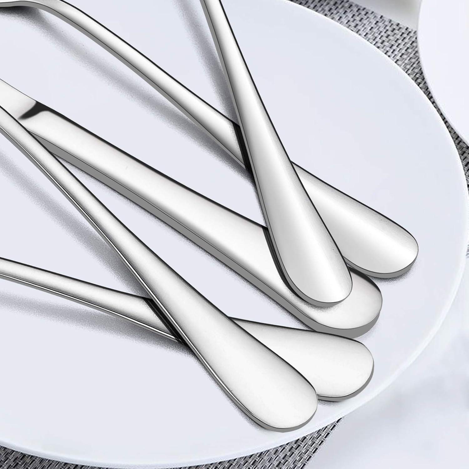 imageSilverware Set Service for 2 Efar 10Piece Stainless Steel Flatware Set Cutlery Sets Include KnifeForkSpoon Simple amp Classic Design Easy Clean amp Dishwasher SafeSimple