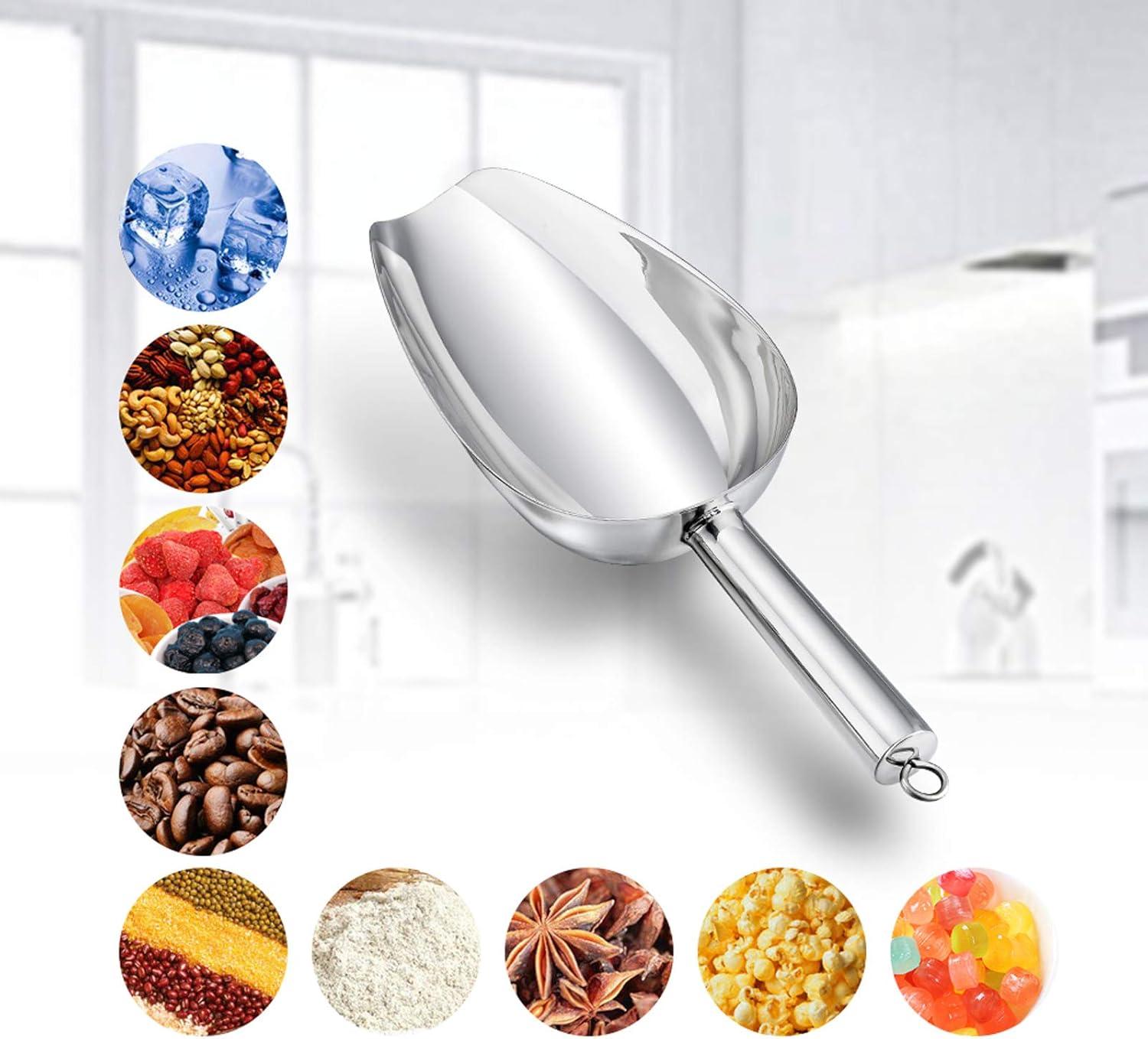 imageStainless Steel Scoop Set of 3 358 Ounce Efar Small Metal Scoops for CandyFlourDry GoodsSugarIce Cube Heavy Gauge Kitchen Utility for CanistersJars Rust Free amp Dishwasher358 Ounce